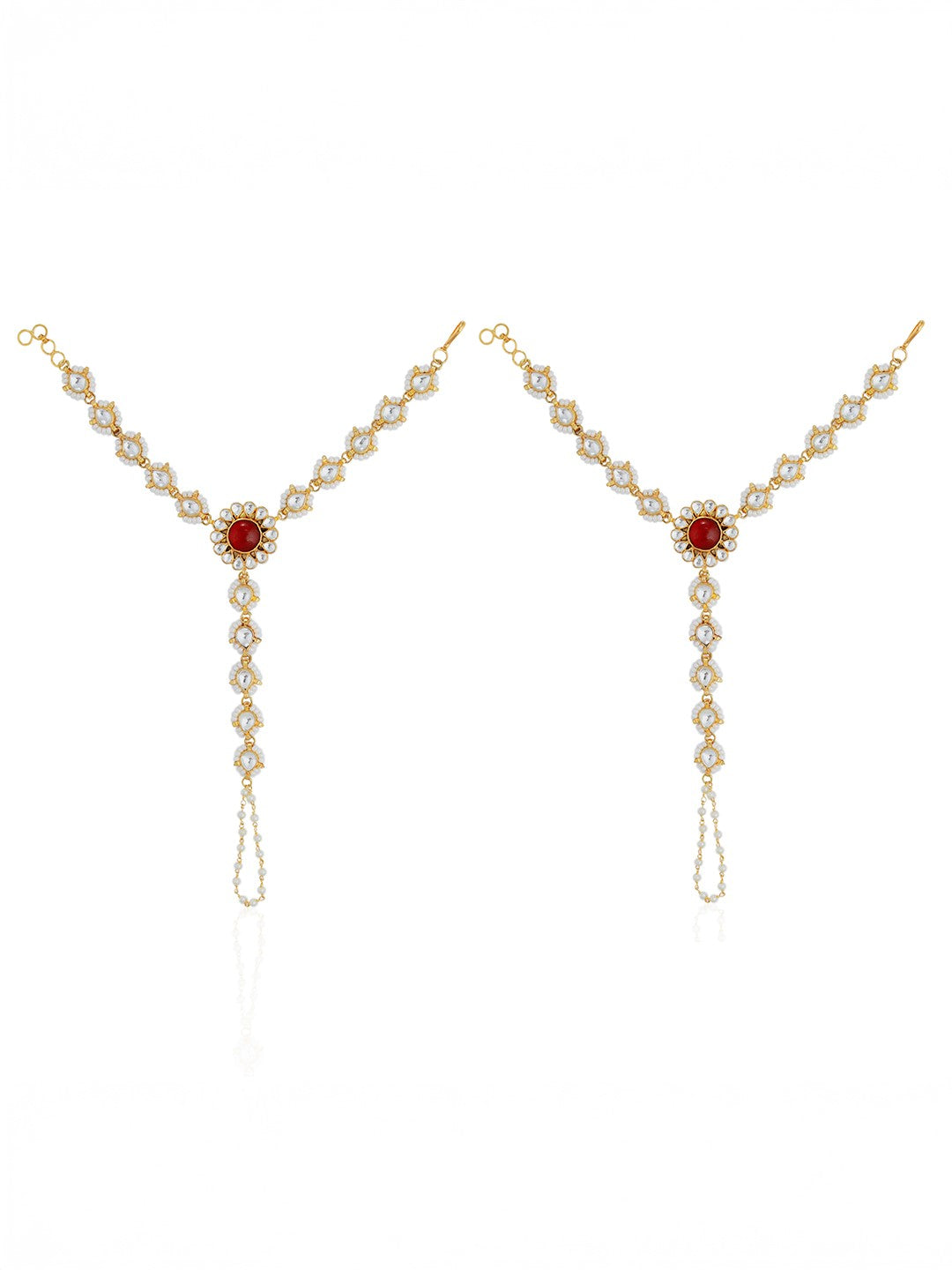 Gemstone hathful with floral delicate design for women (pair)