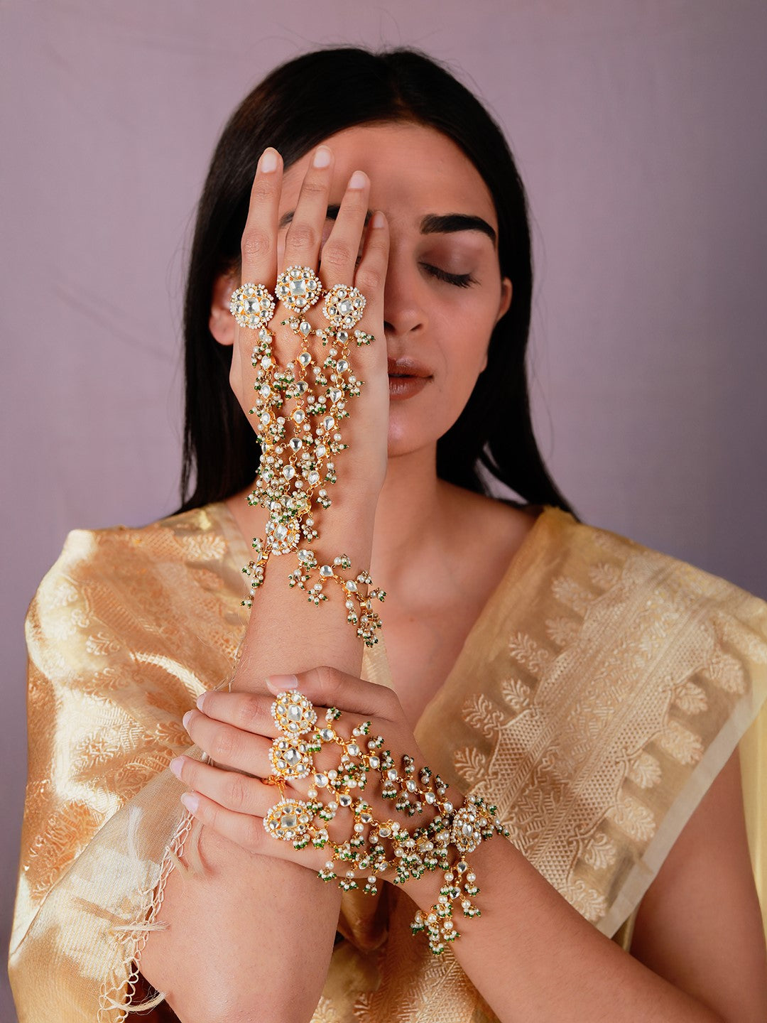 Indian bridal wear three layered hathphool ( pair)