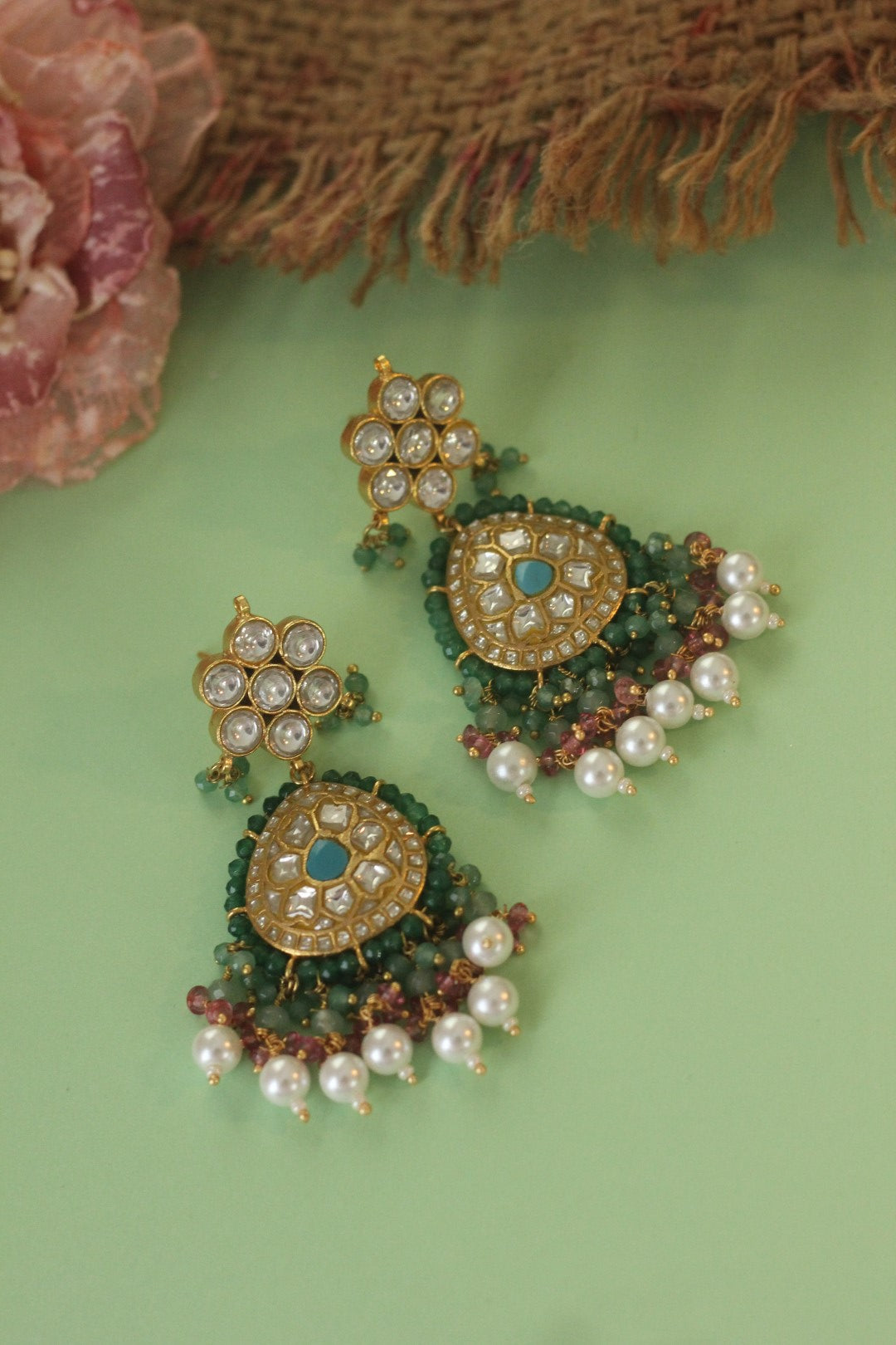 White pearl earrings