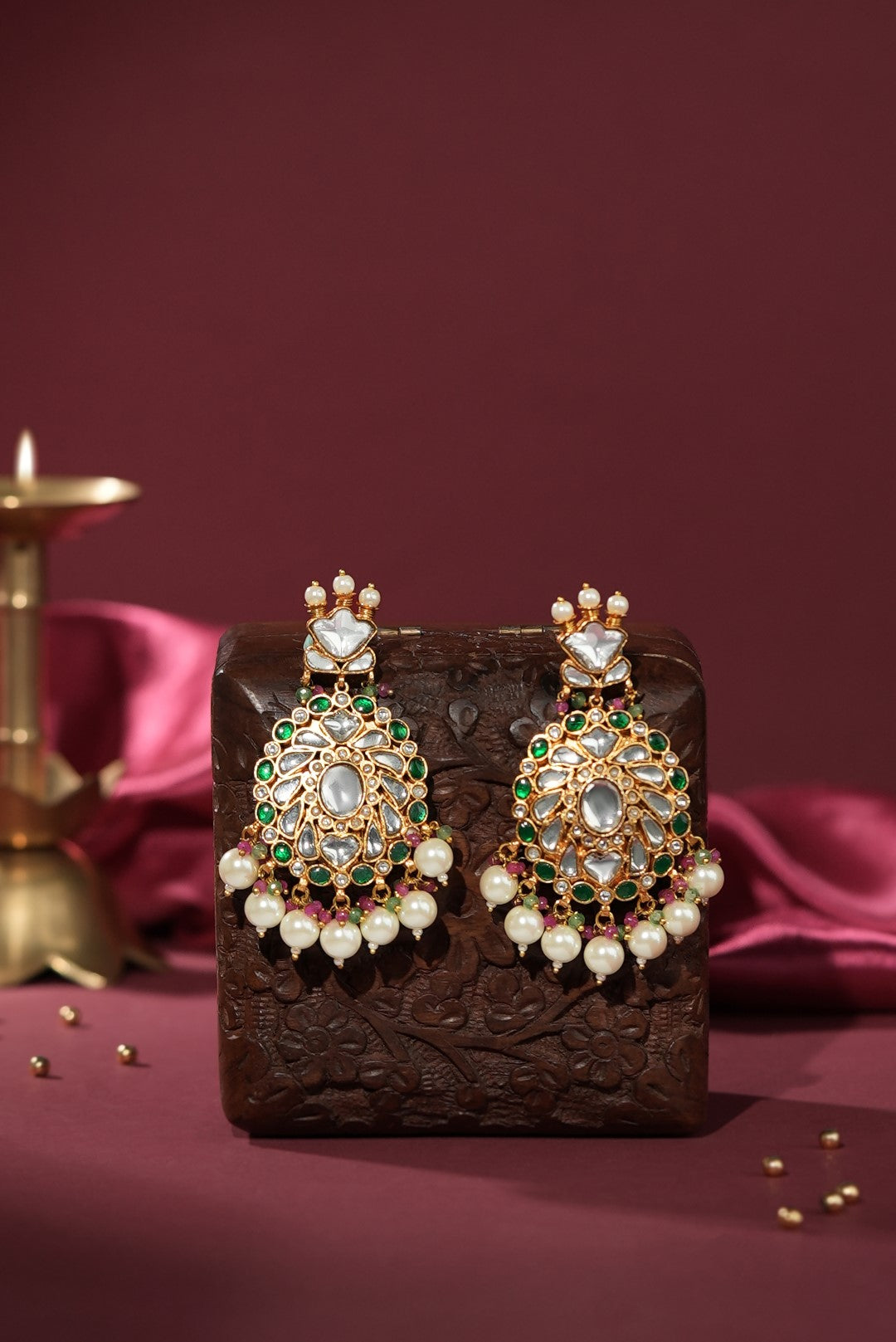 handcrafted in white pear with pastel beads