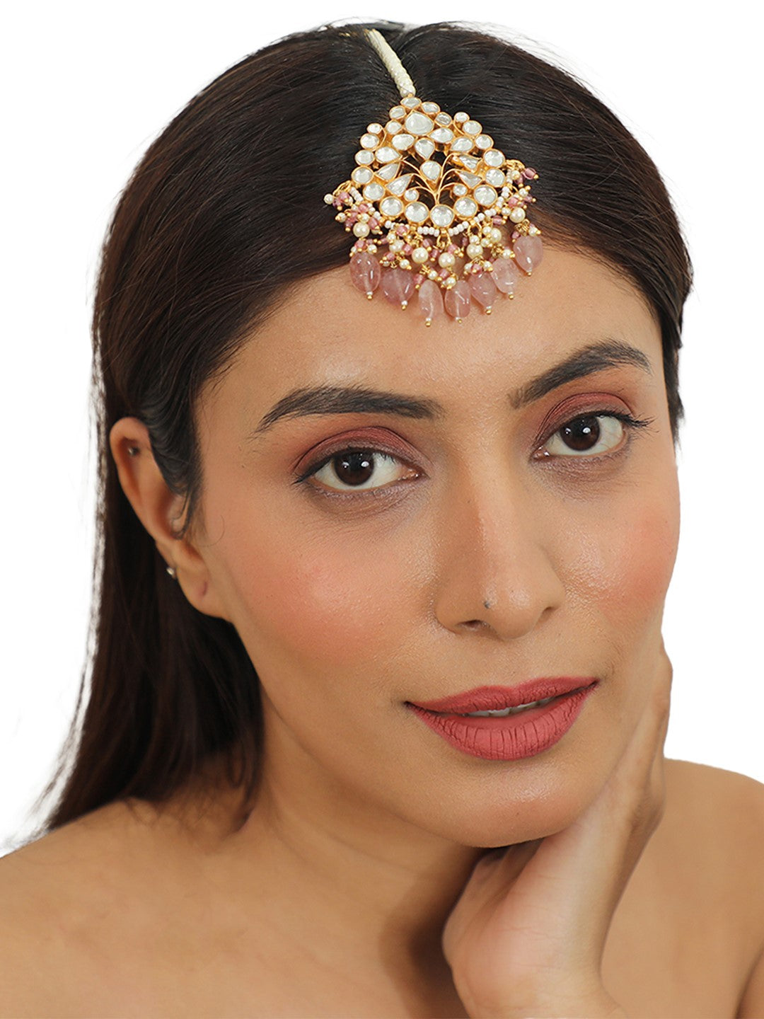 Pastel Pink Festive Wear Tikka