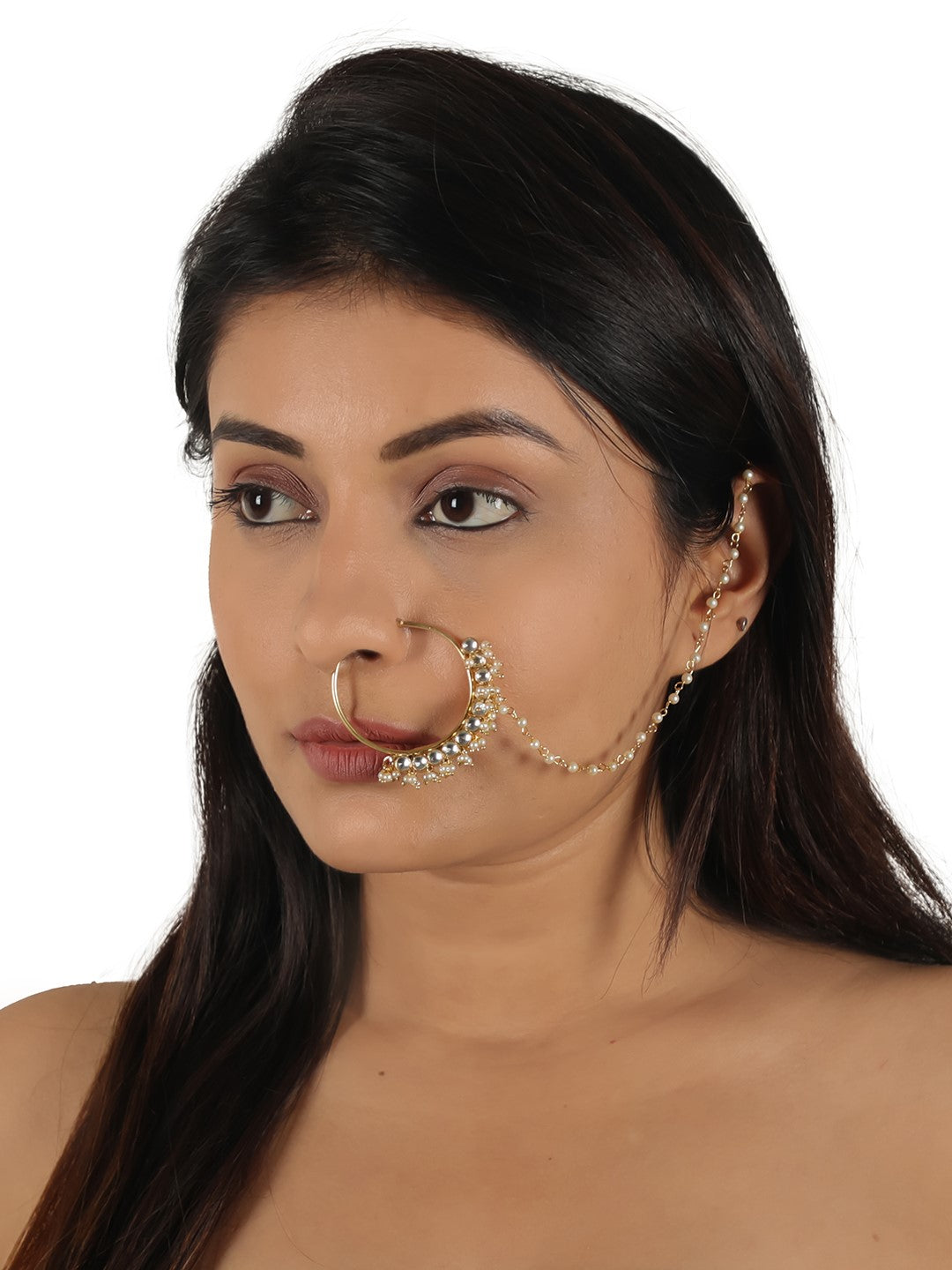 Gold plated handcrafted nath