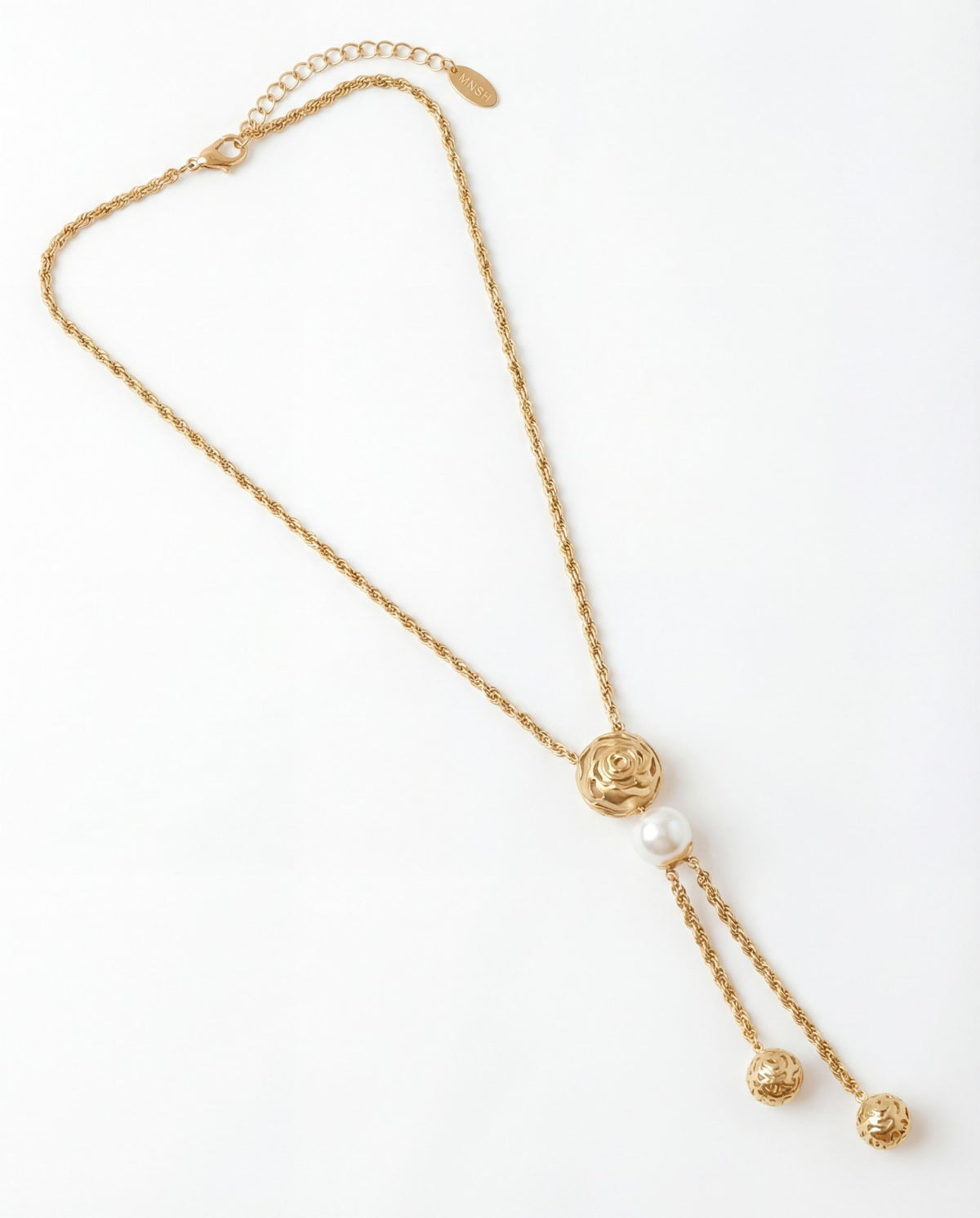 Pearl Rosette Lariat