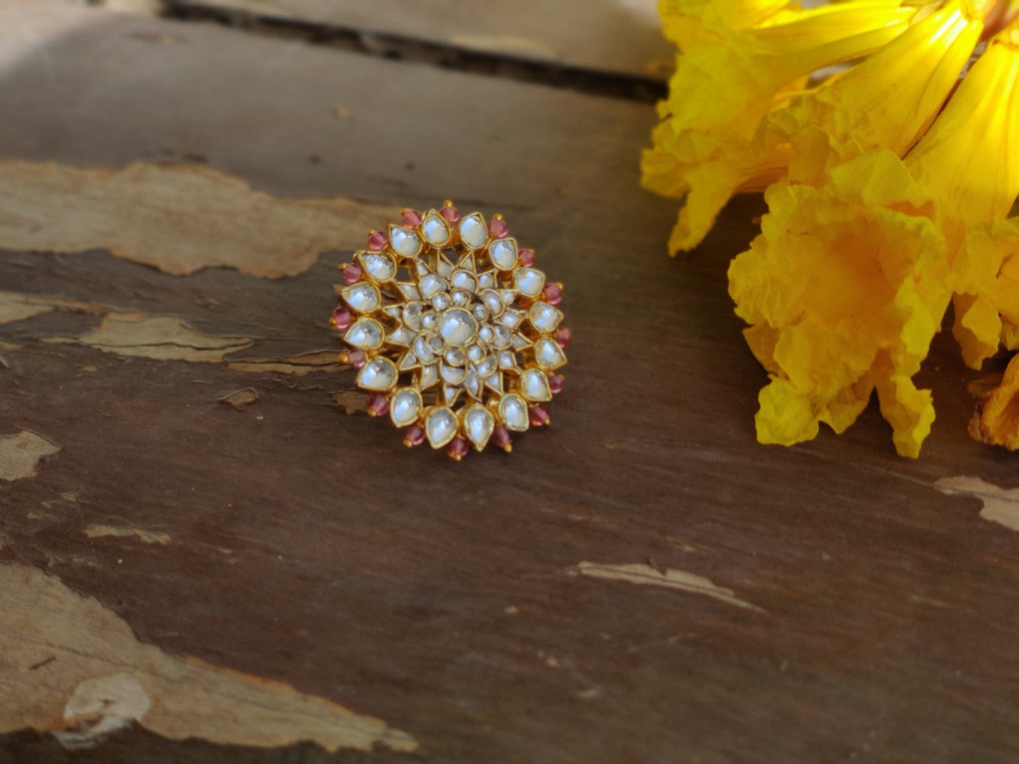 Light Pink Floral Ring
