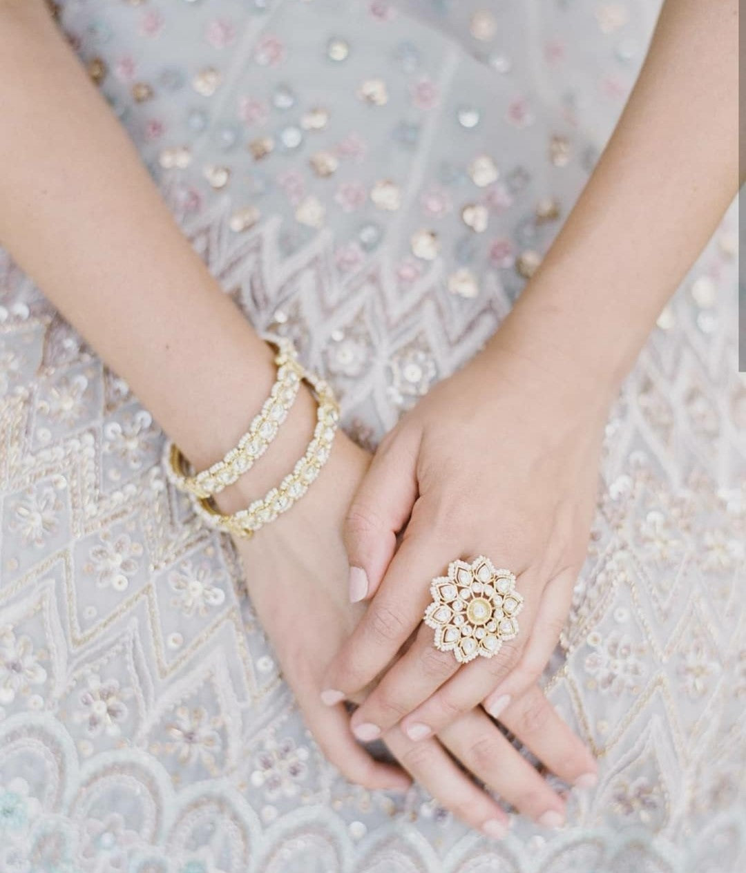Round Shade Moti Design Bangles(Pair)