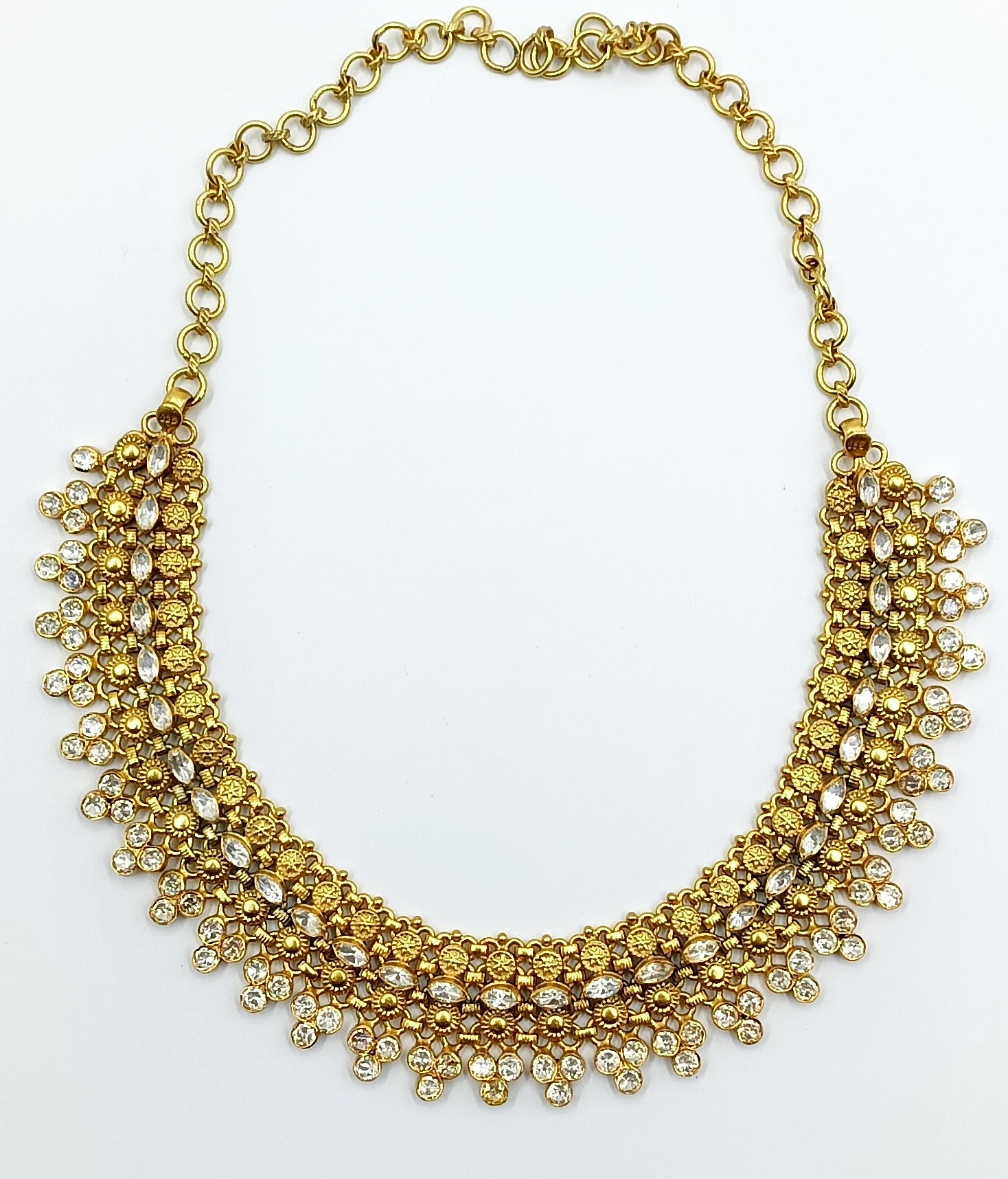 Floral Choker Necklace with Crystal Detailing