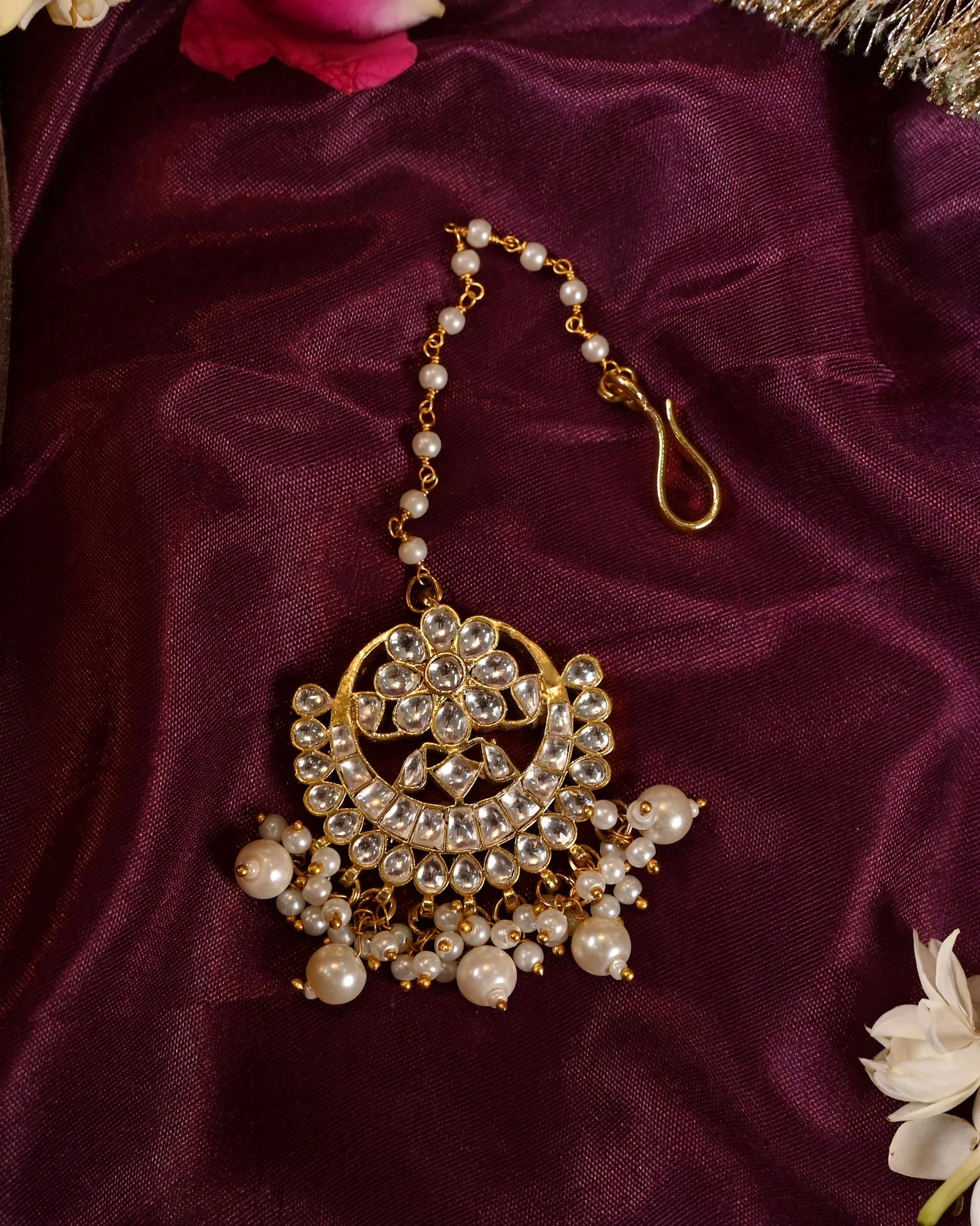 Jadau Kundan Maang Tika