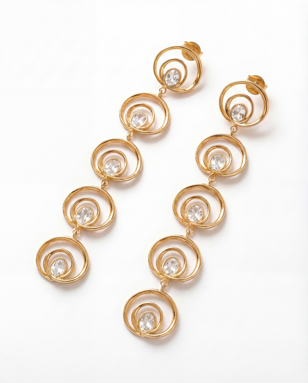 Wave long earrings
