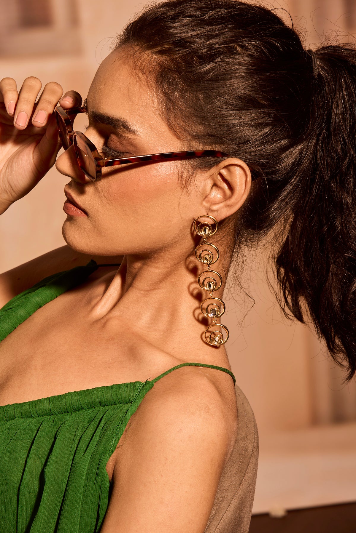 Wave long earrings