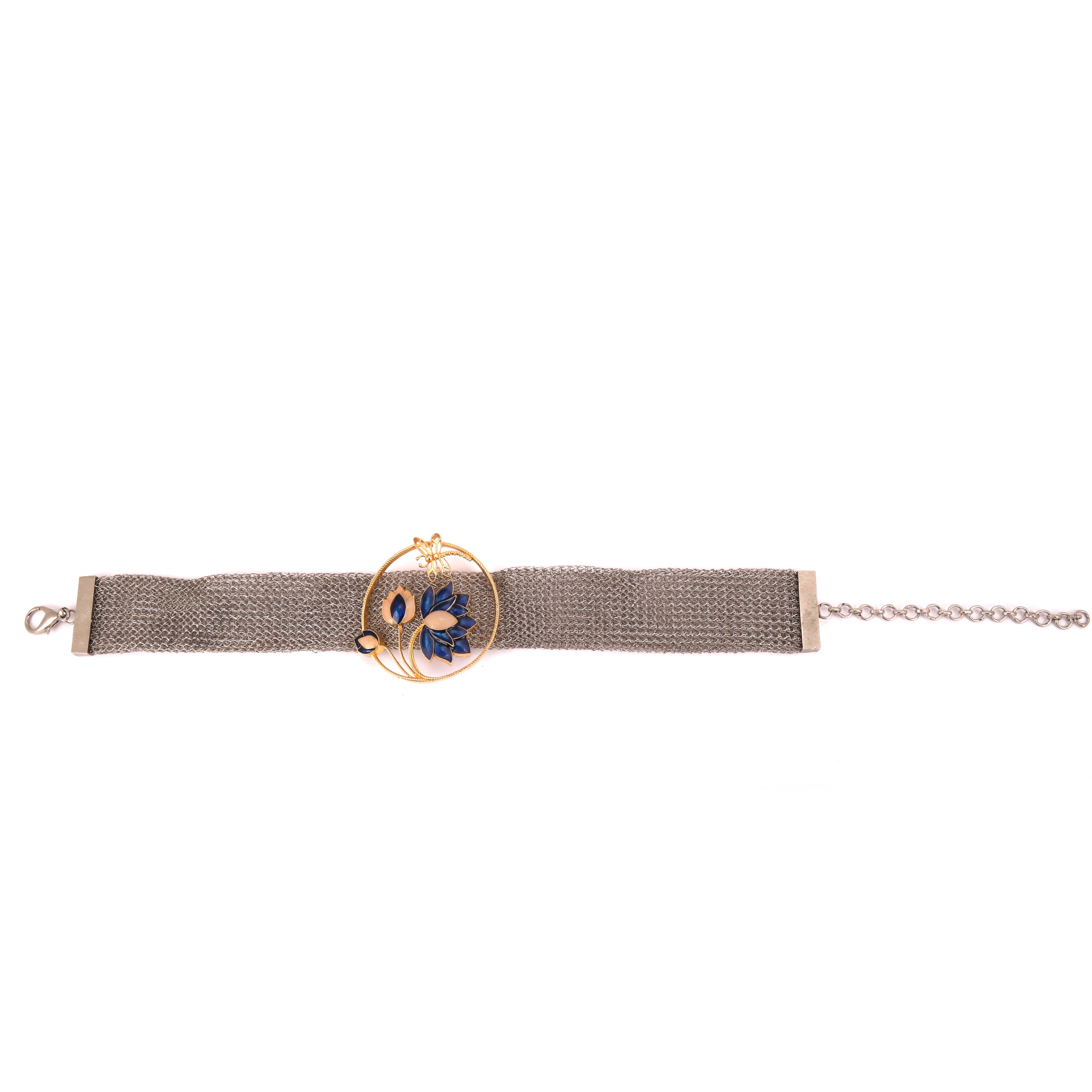 Ethereal midnight weave lotus choker