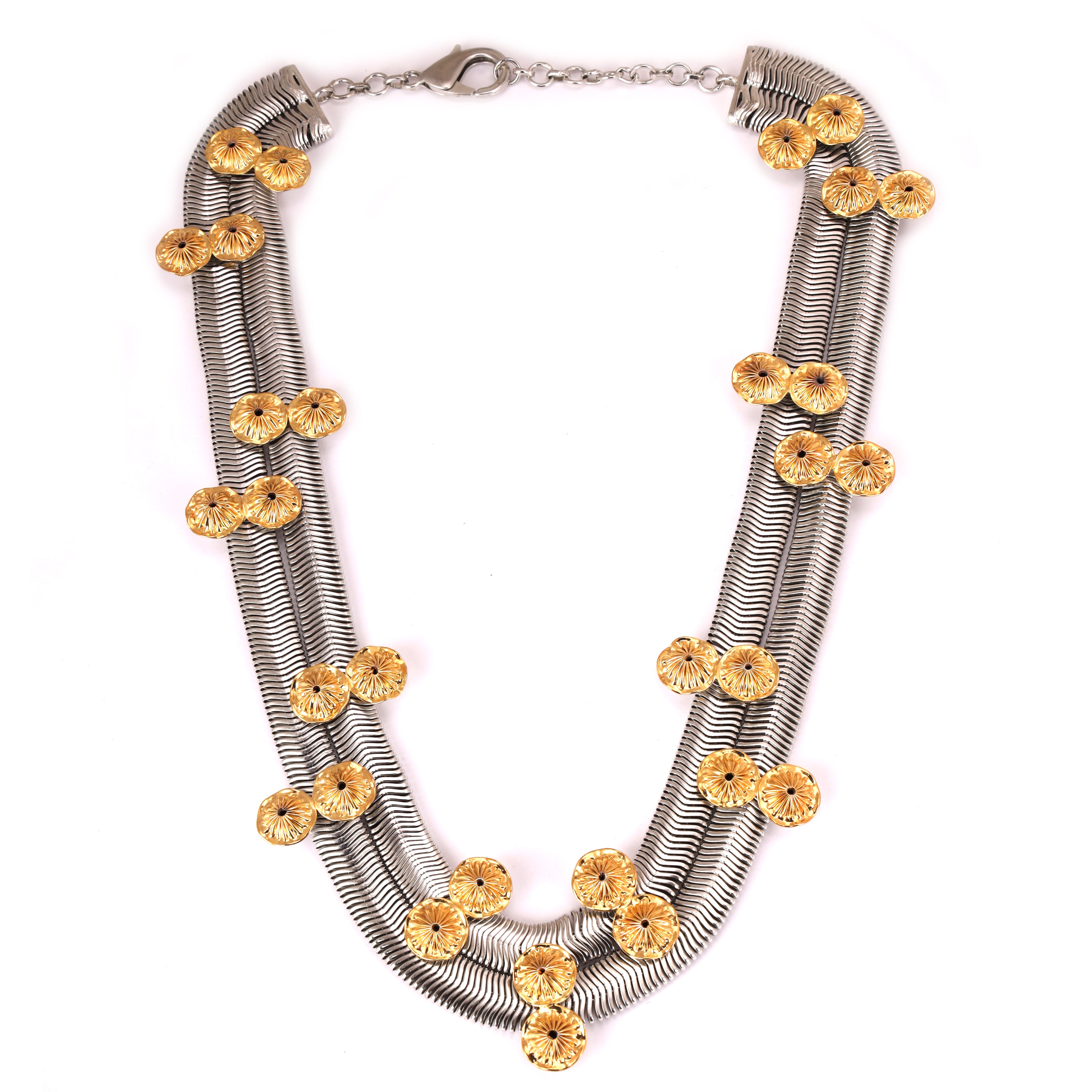 Tropic affair silver gold necklace