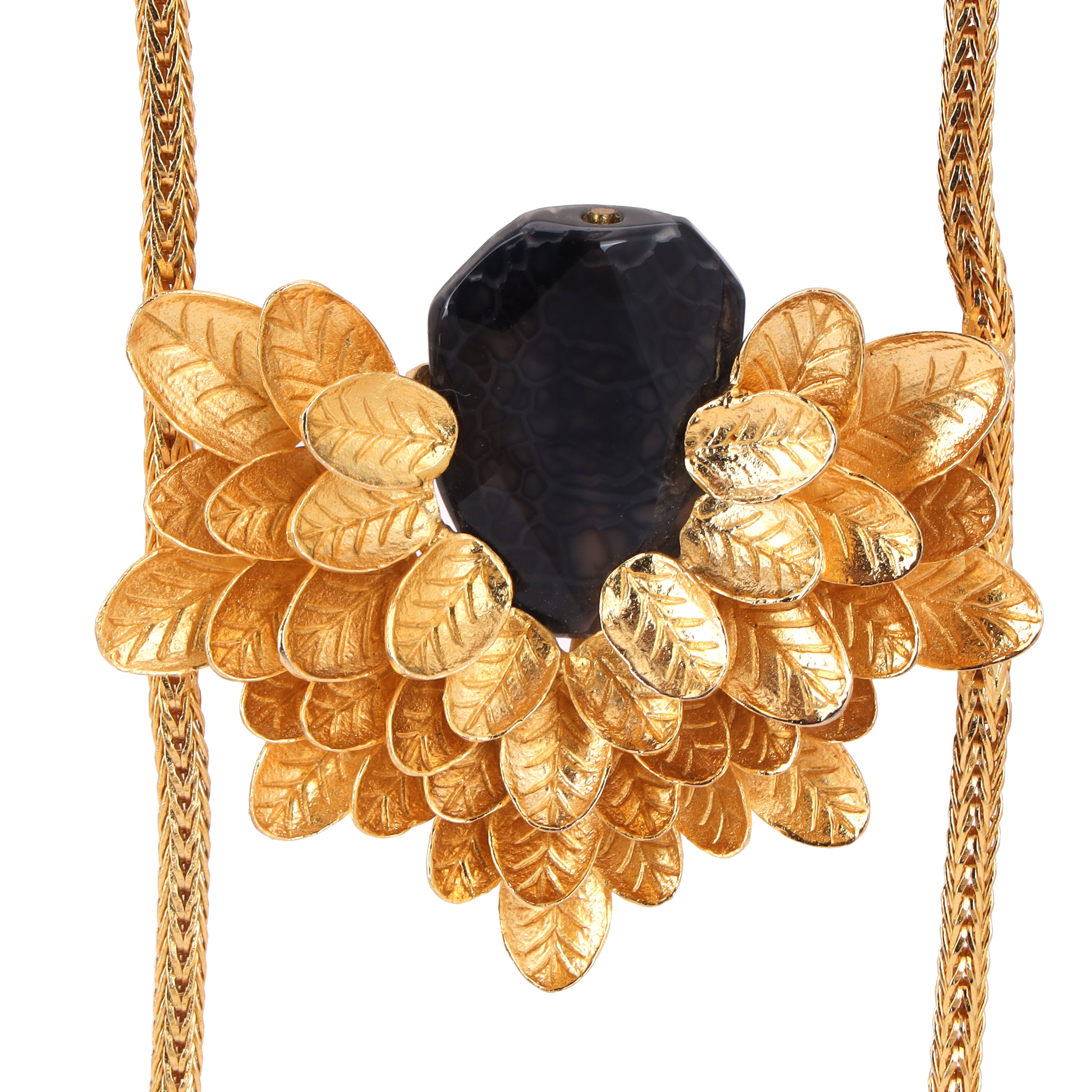 Black stone statement necklace