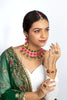 Olive Blossom Dark Green Circular Mehendi Necklace