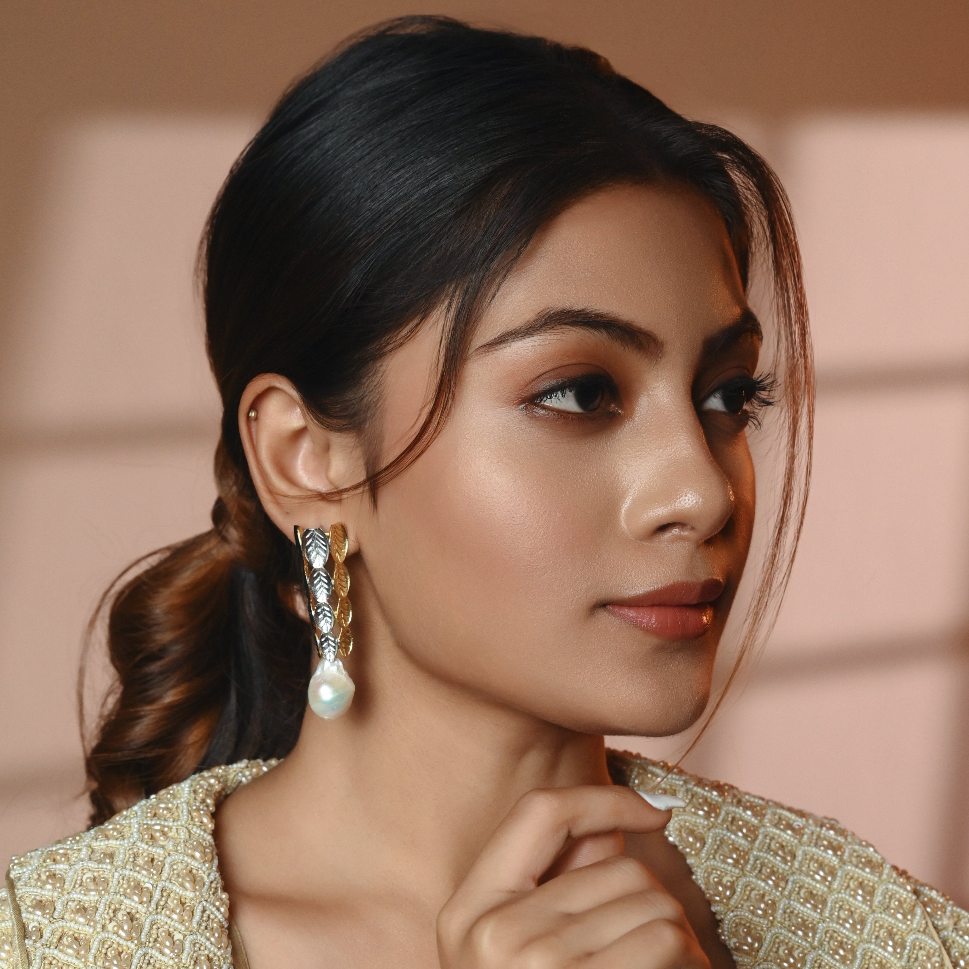 Dimensional baroque earrings
