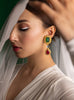 Emerald crimson elegance handcrafted earrings