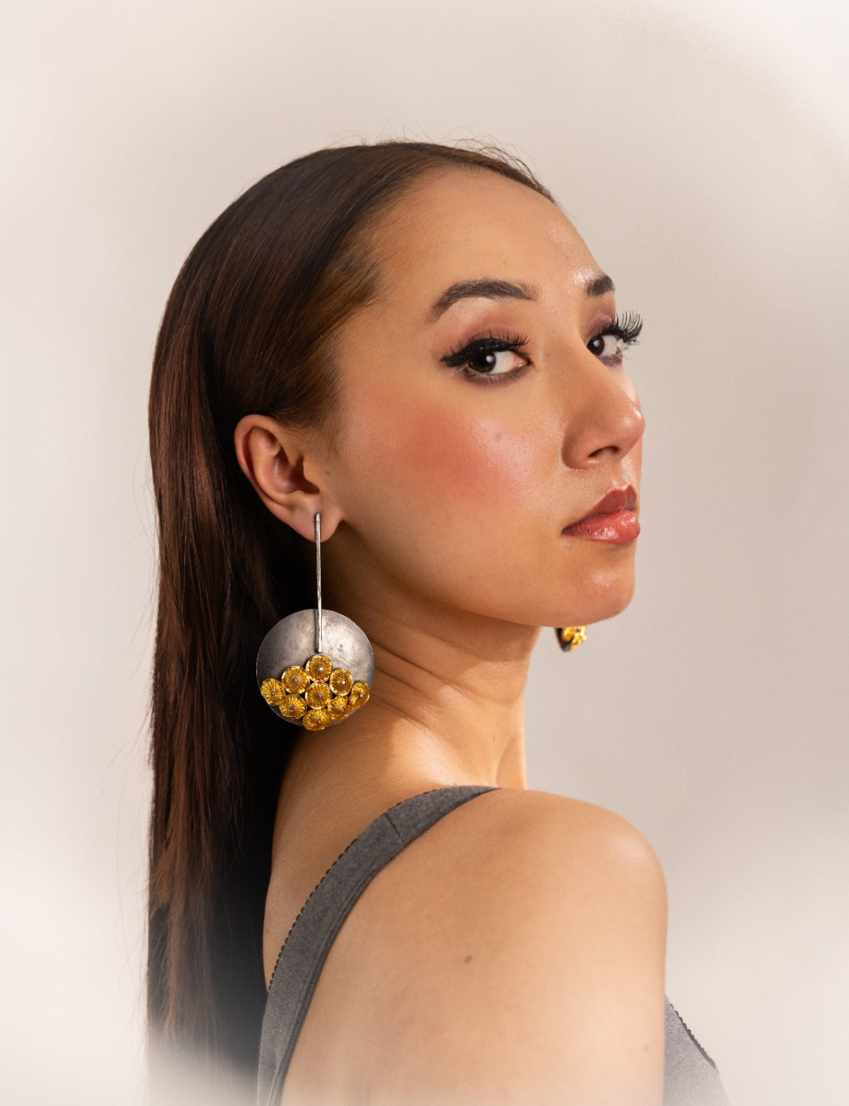 Quirky gold earrings