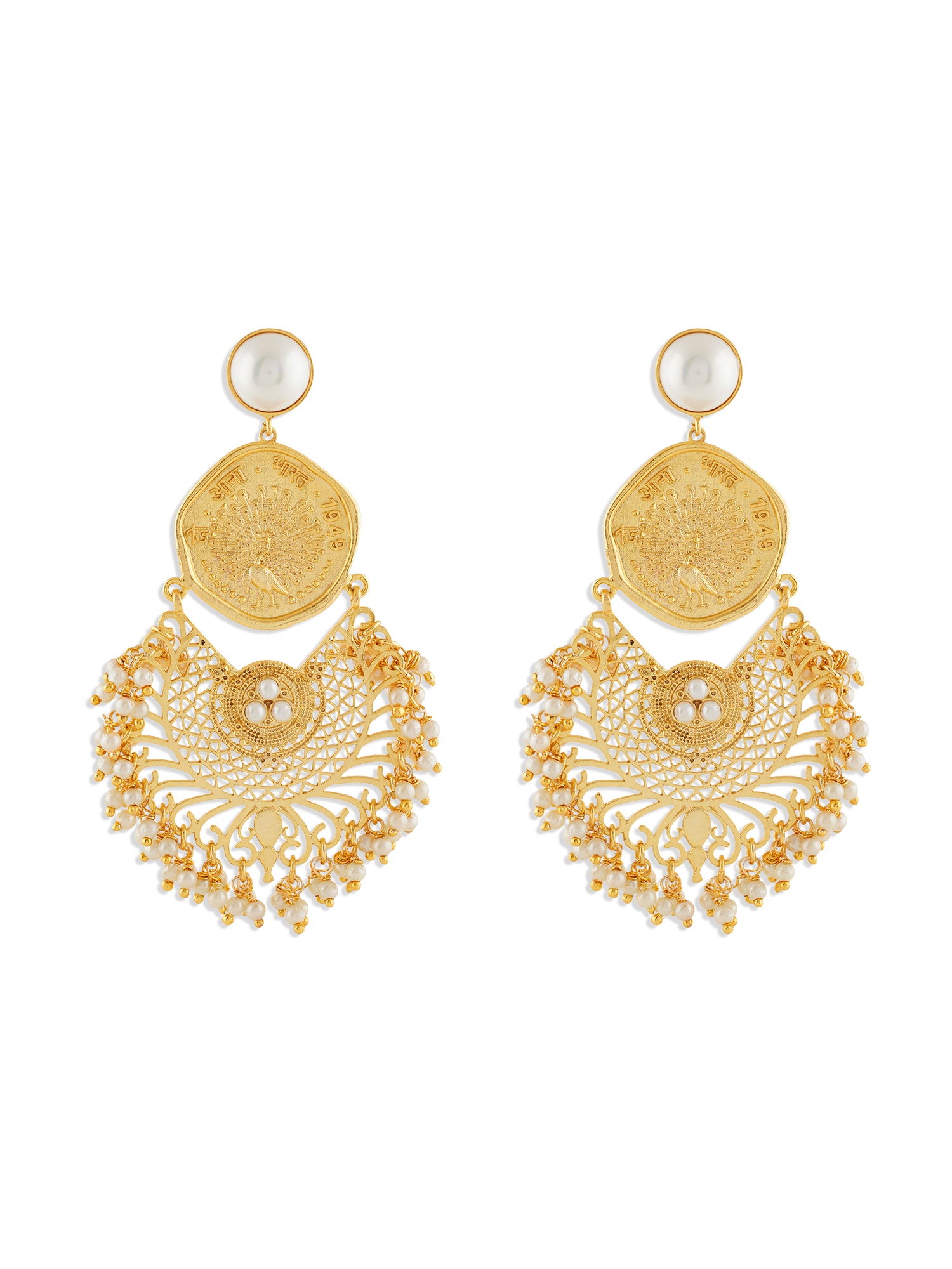 MOR COIN PEARL JHUMKA