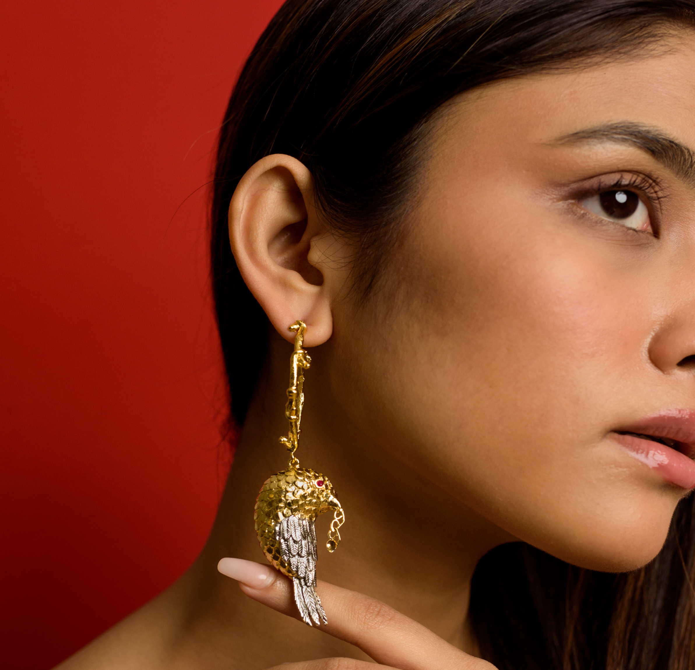 Birdy golden fling earrings