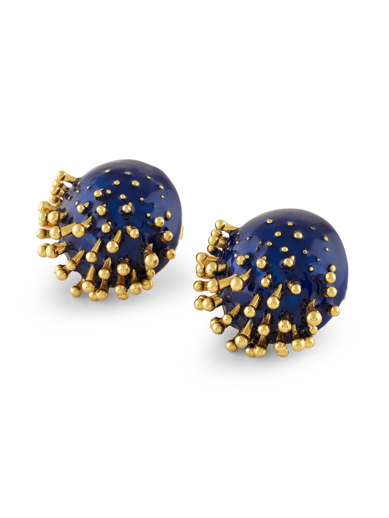 Vine Round Studs (Blue)