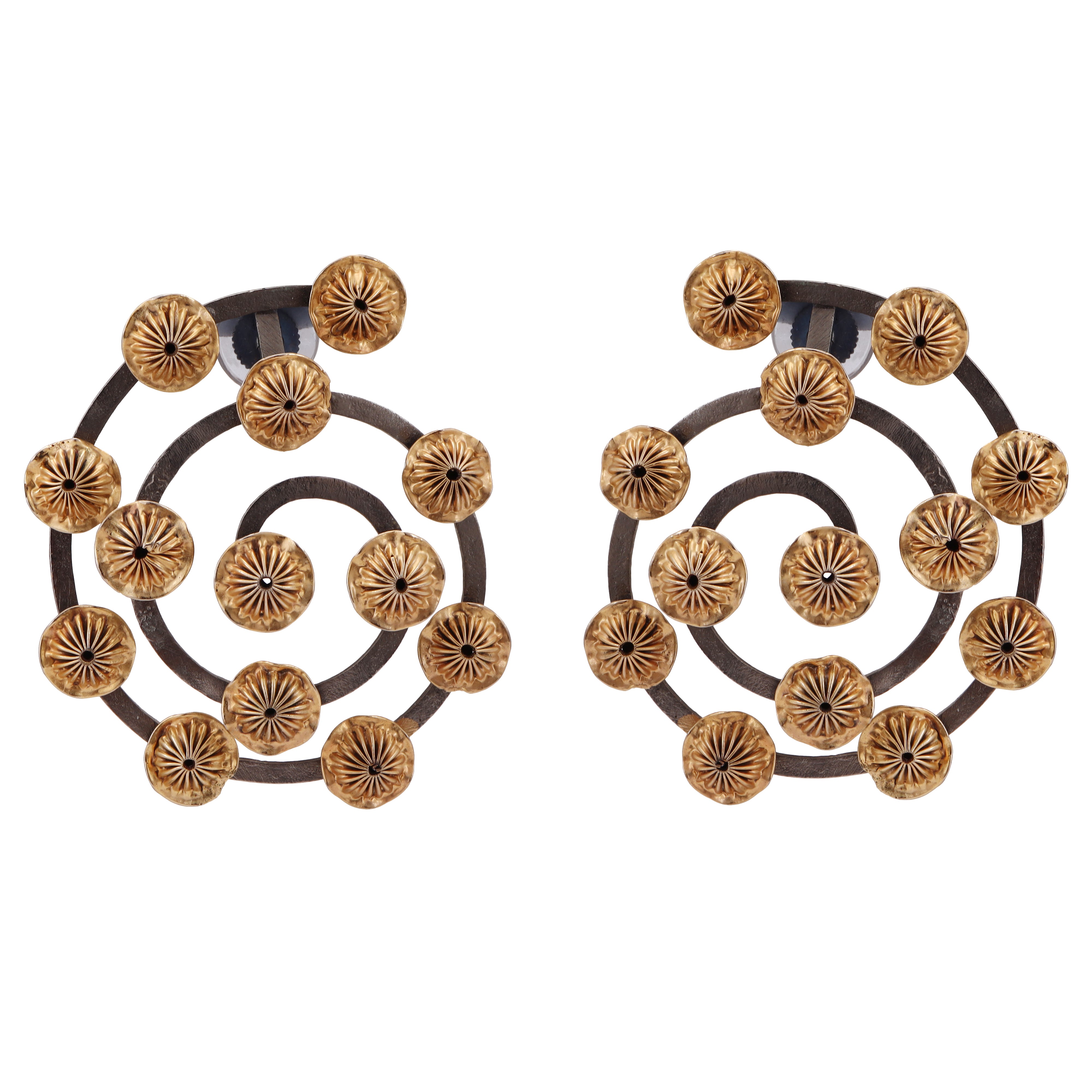 Oyster gold shell earrings