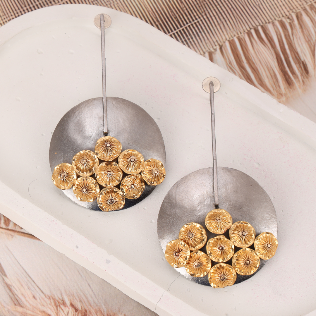 Quirky gold earrings