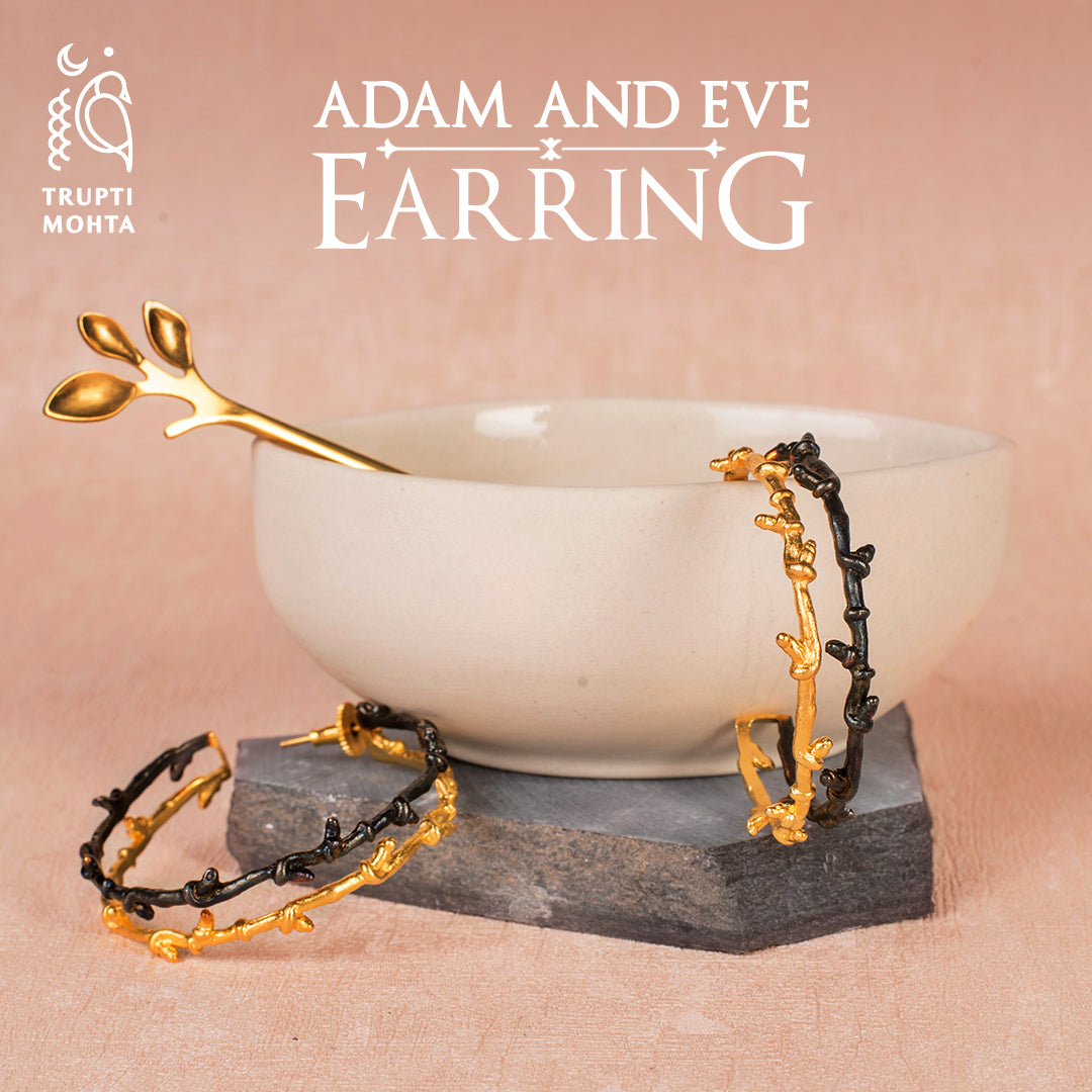 Adam and eve gold earring