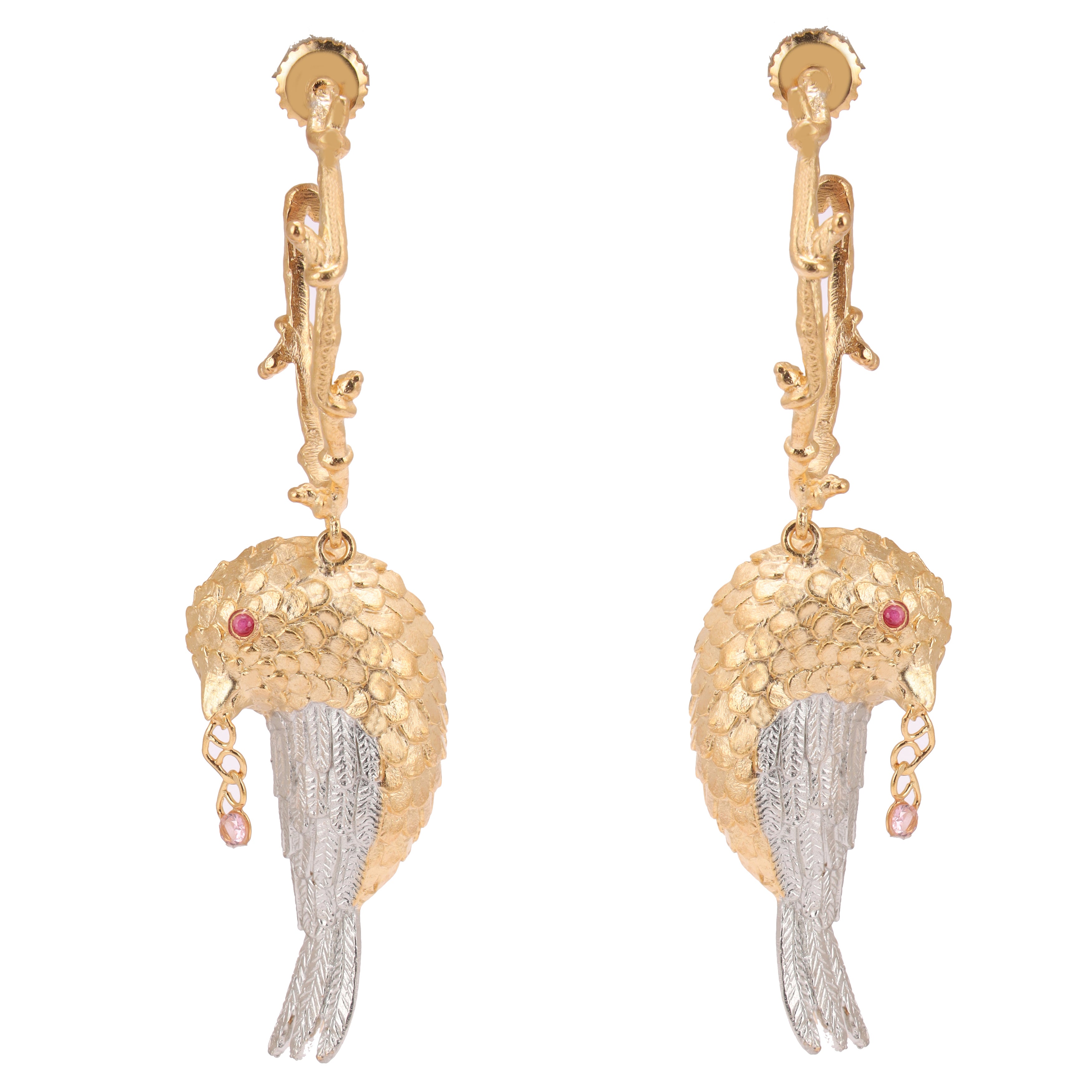 Birdy golden fling earrings