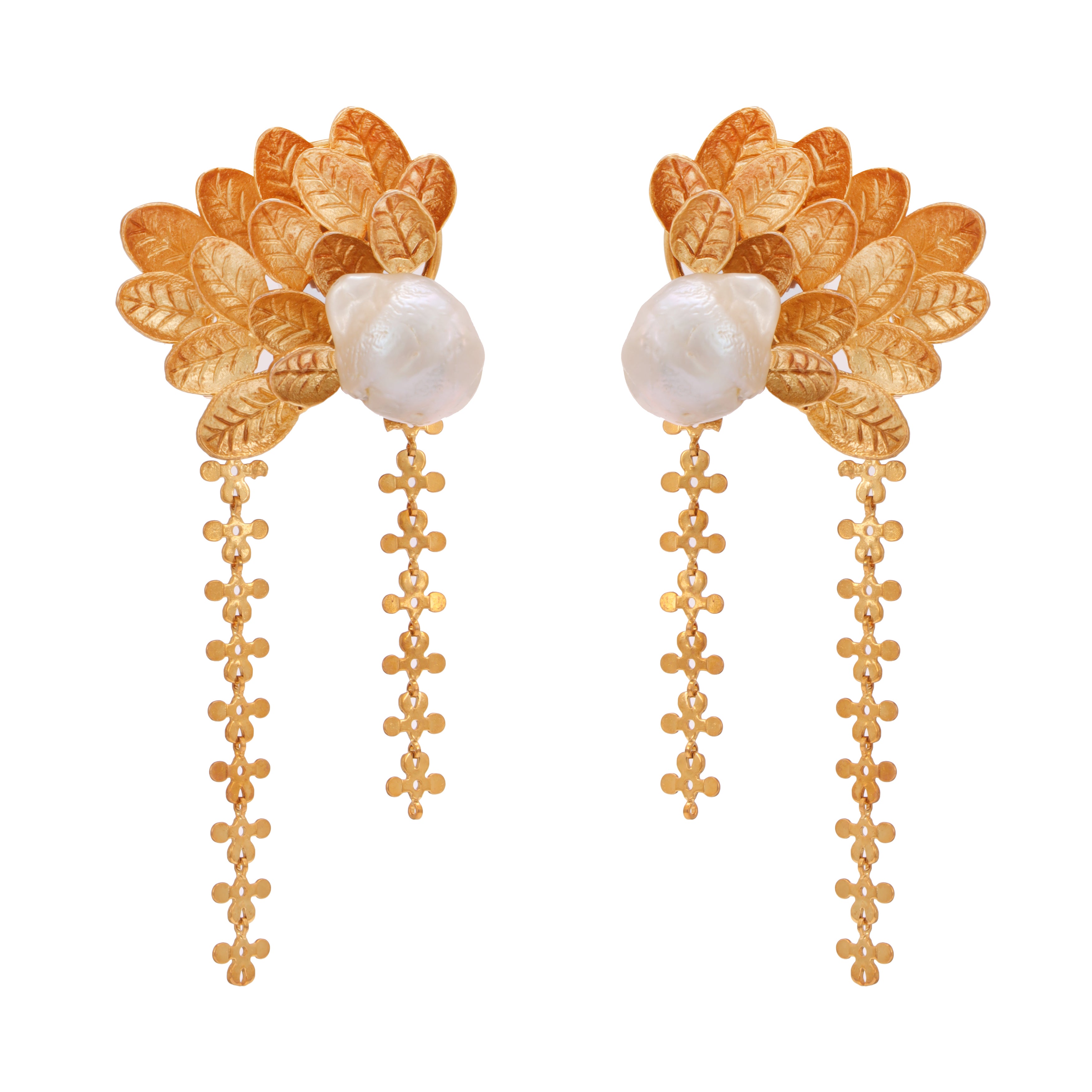 Baroque beauty gold plated earrings