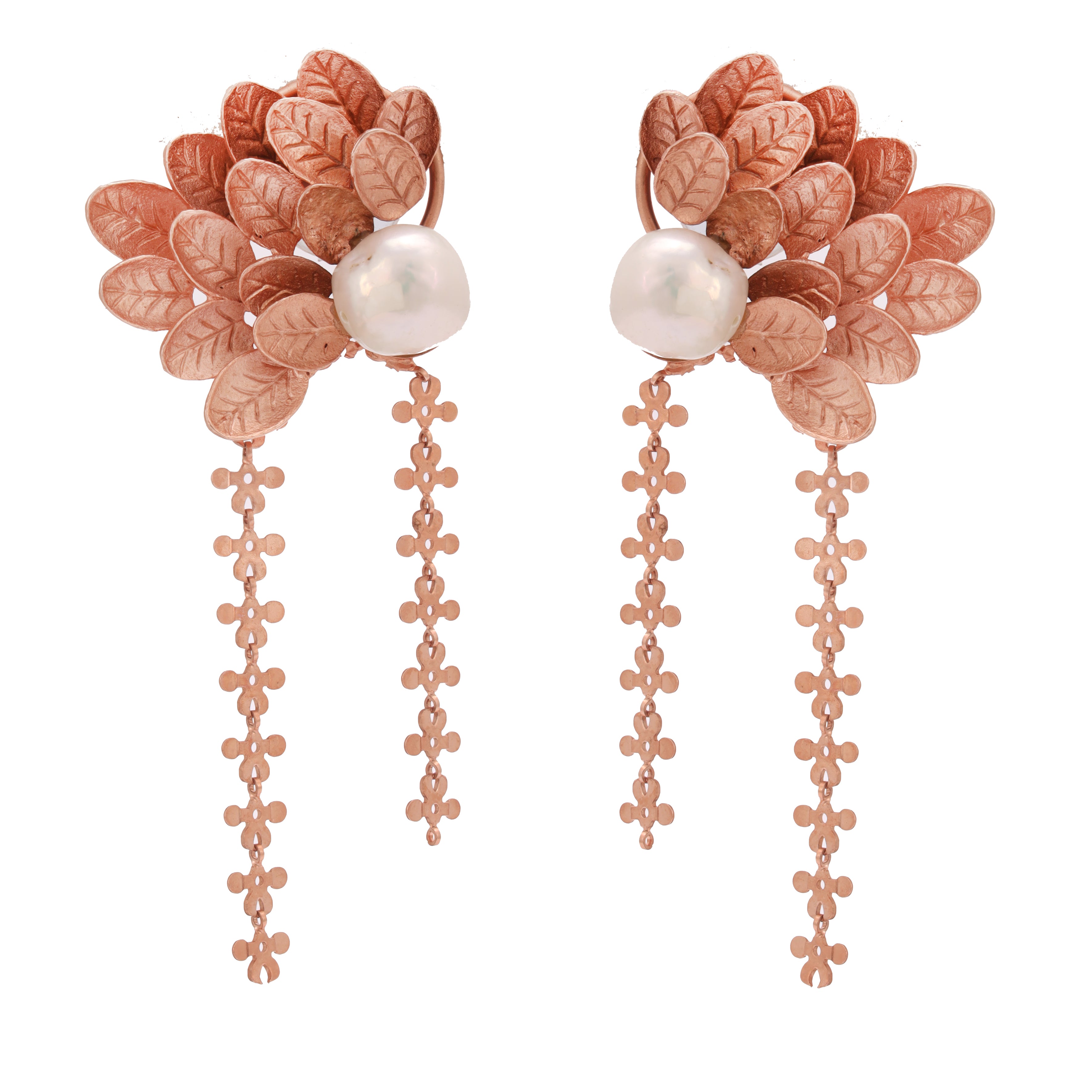 Rosegold leaf earrings