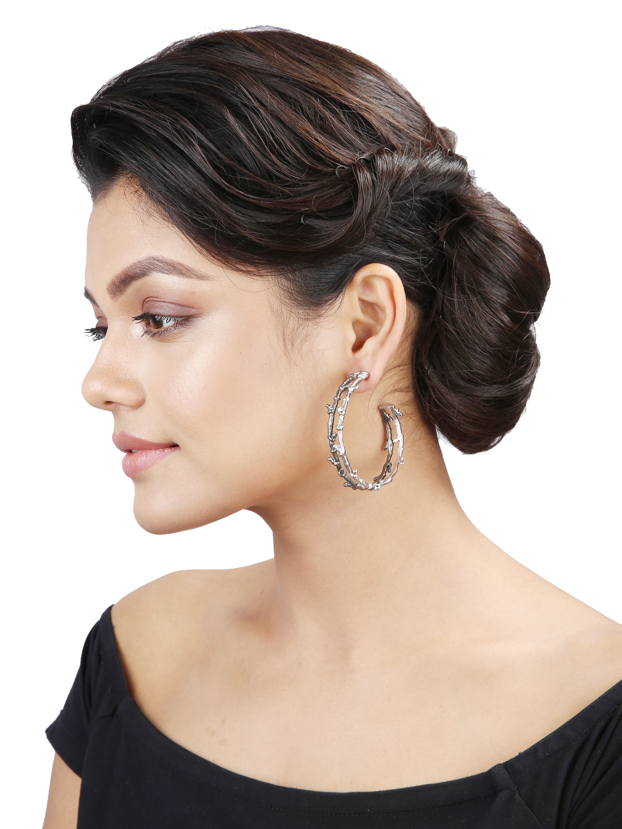 Adam and eve silver earring