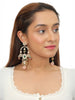 Light Pink Beaded With Green Stones Chandbaali