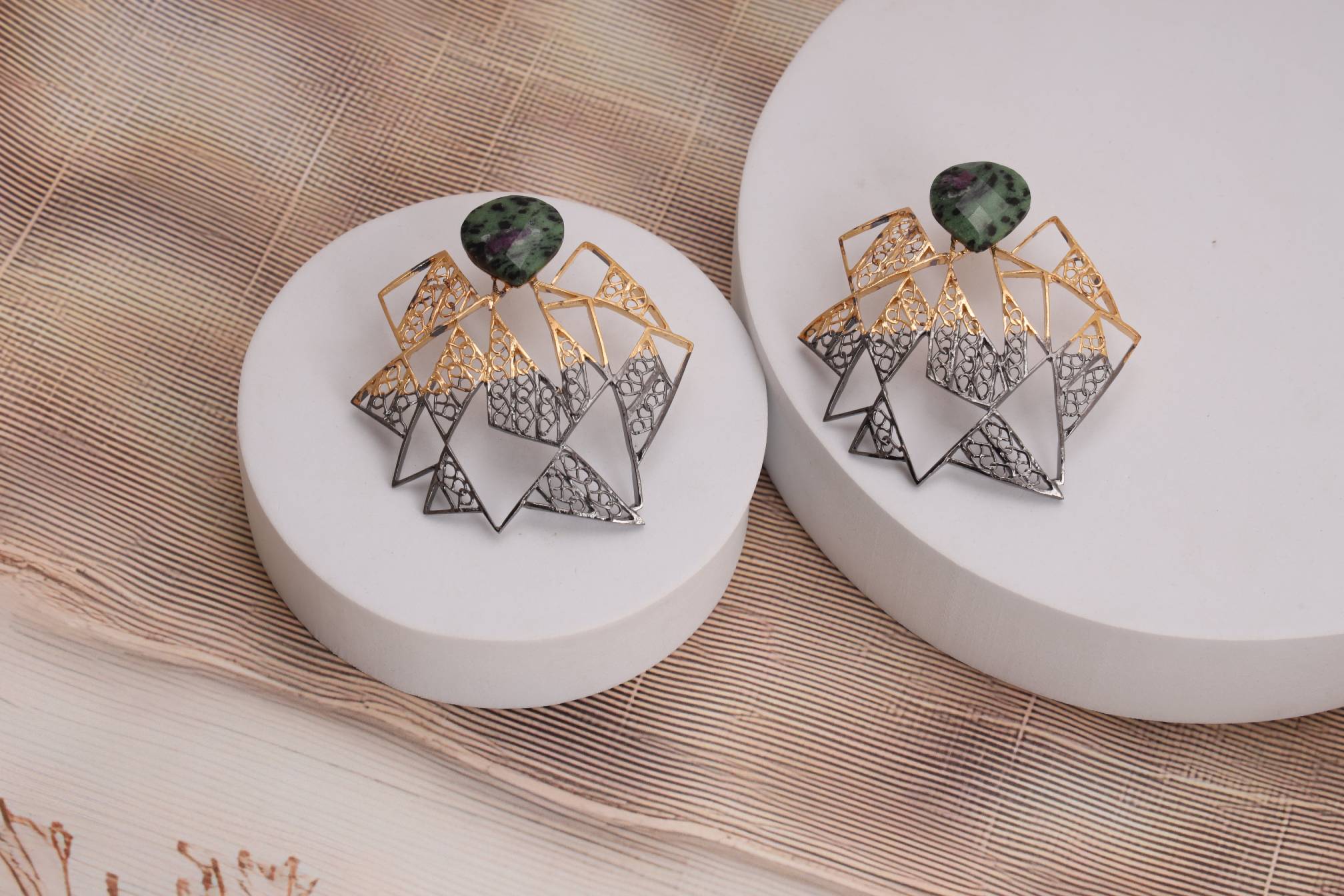 Titilating triangles earrings