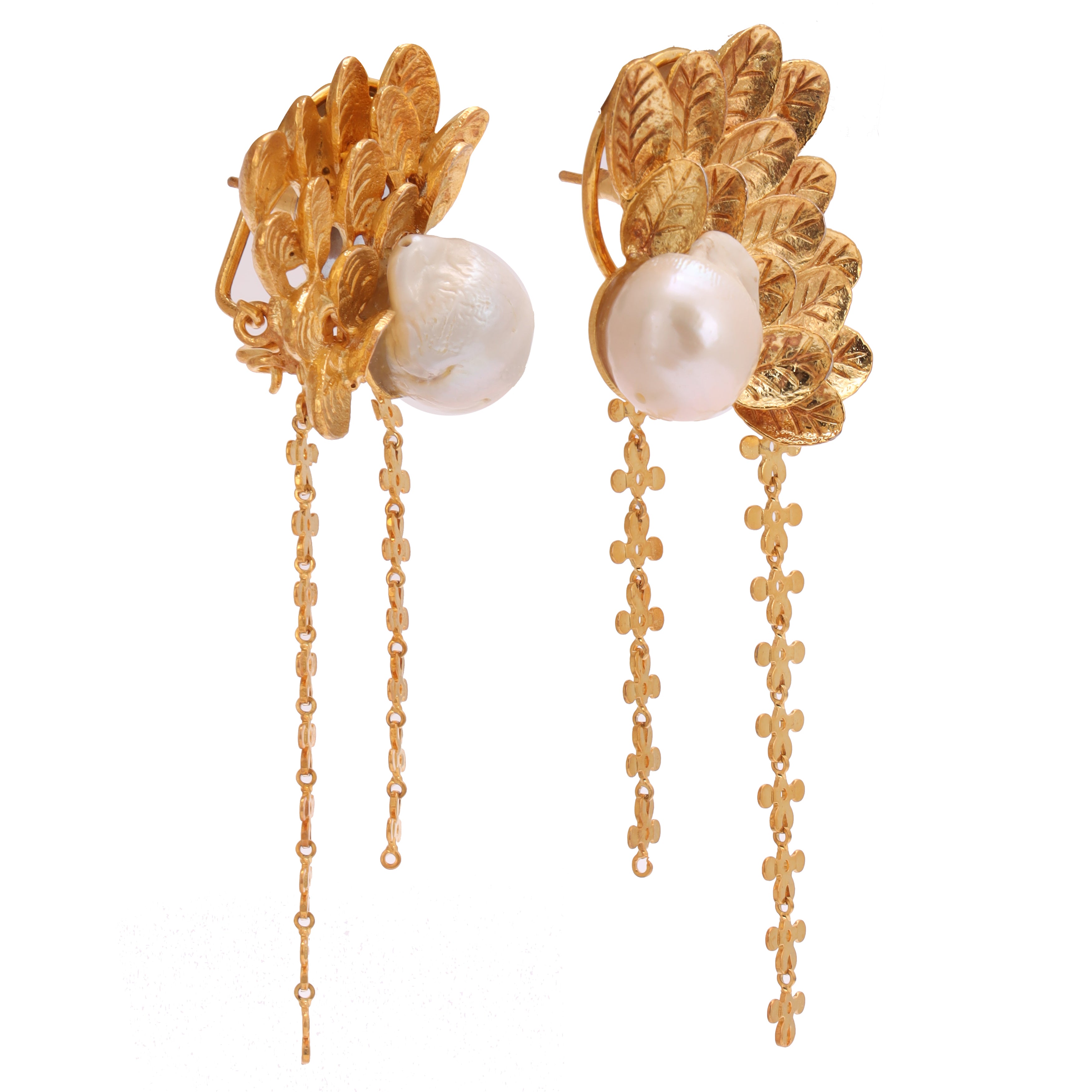 Baroque beauty gold plated earrings