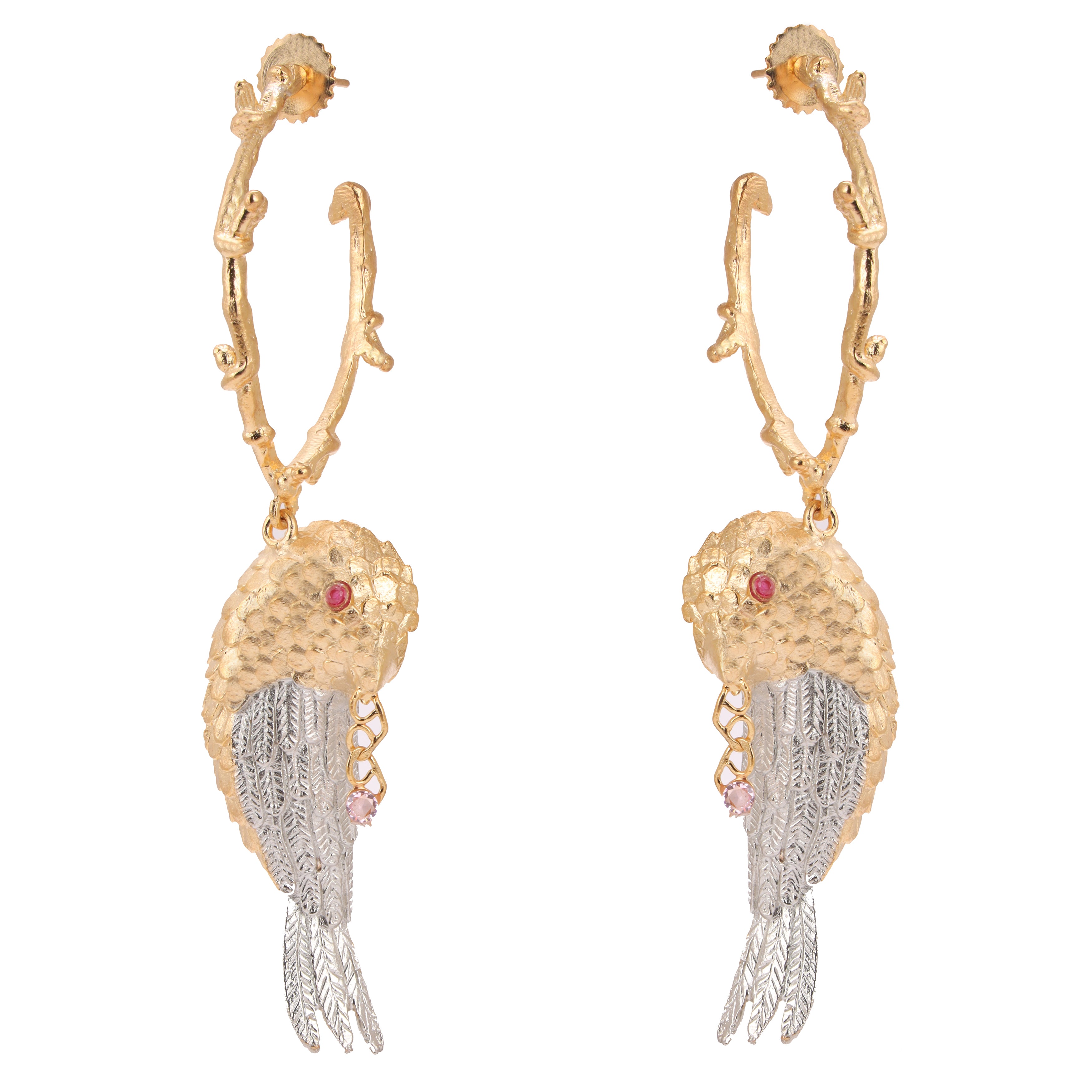Birdy golden fling earrings