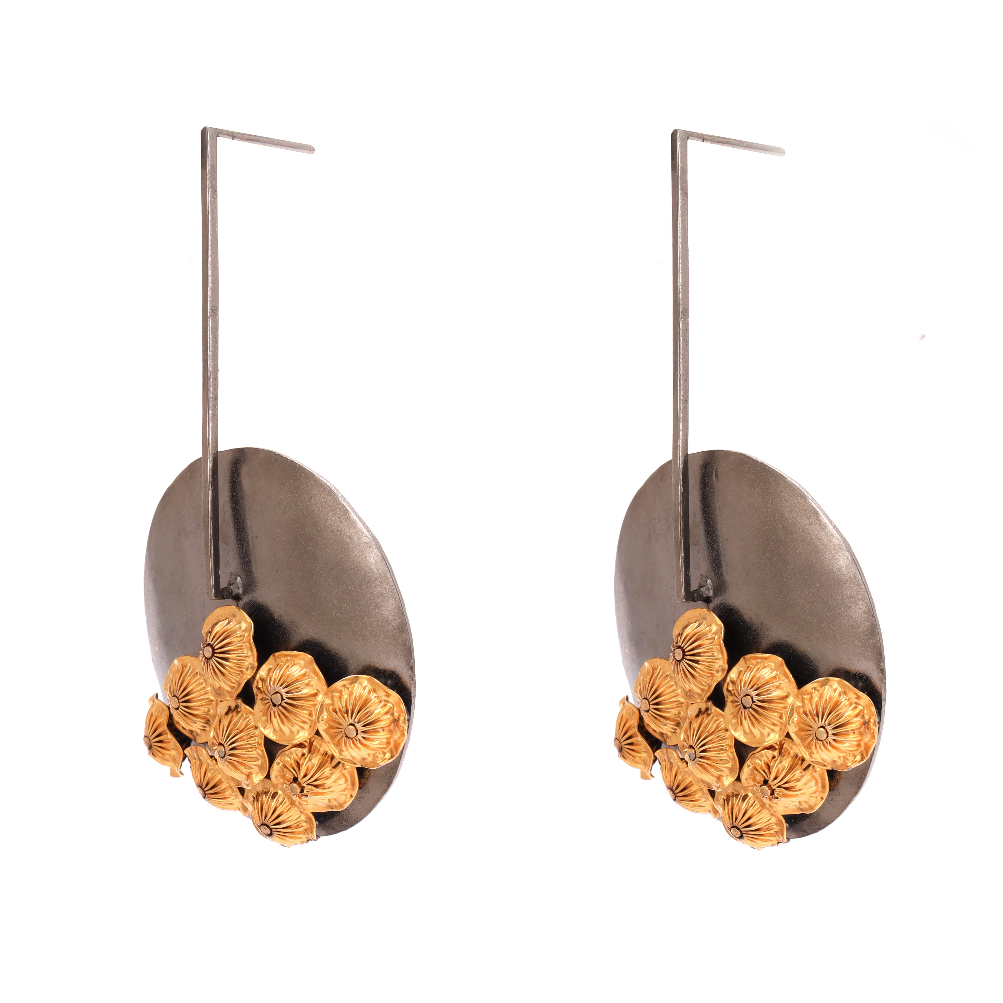 Quirky gold earrings