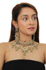 Emerald Green Beaded Jadau Necklace Set