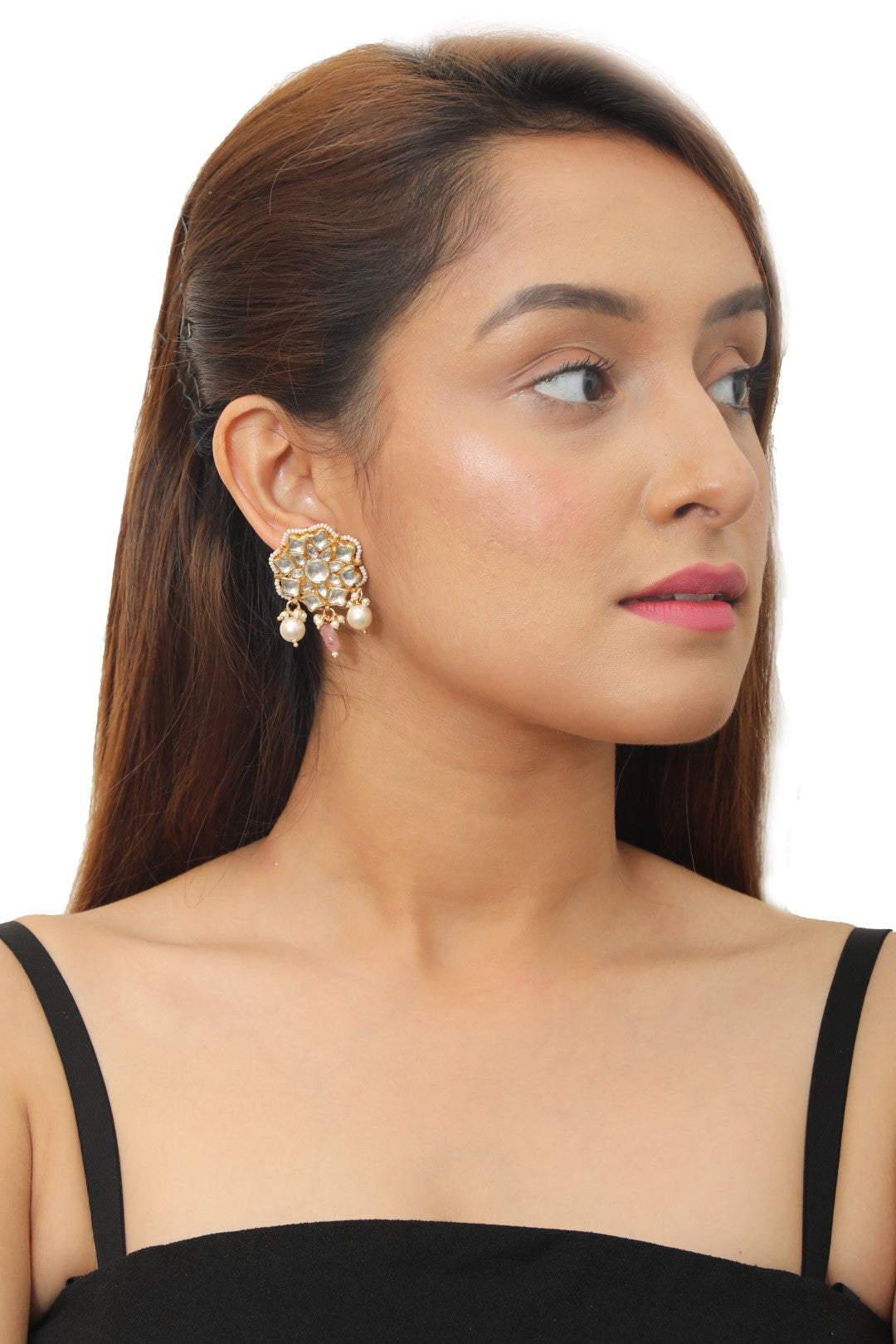 Pastel Pink & Pearl Gold Plated Choker Set