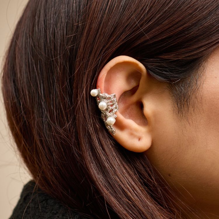 Silver Starlit Earcuffs