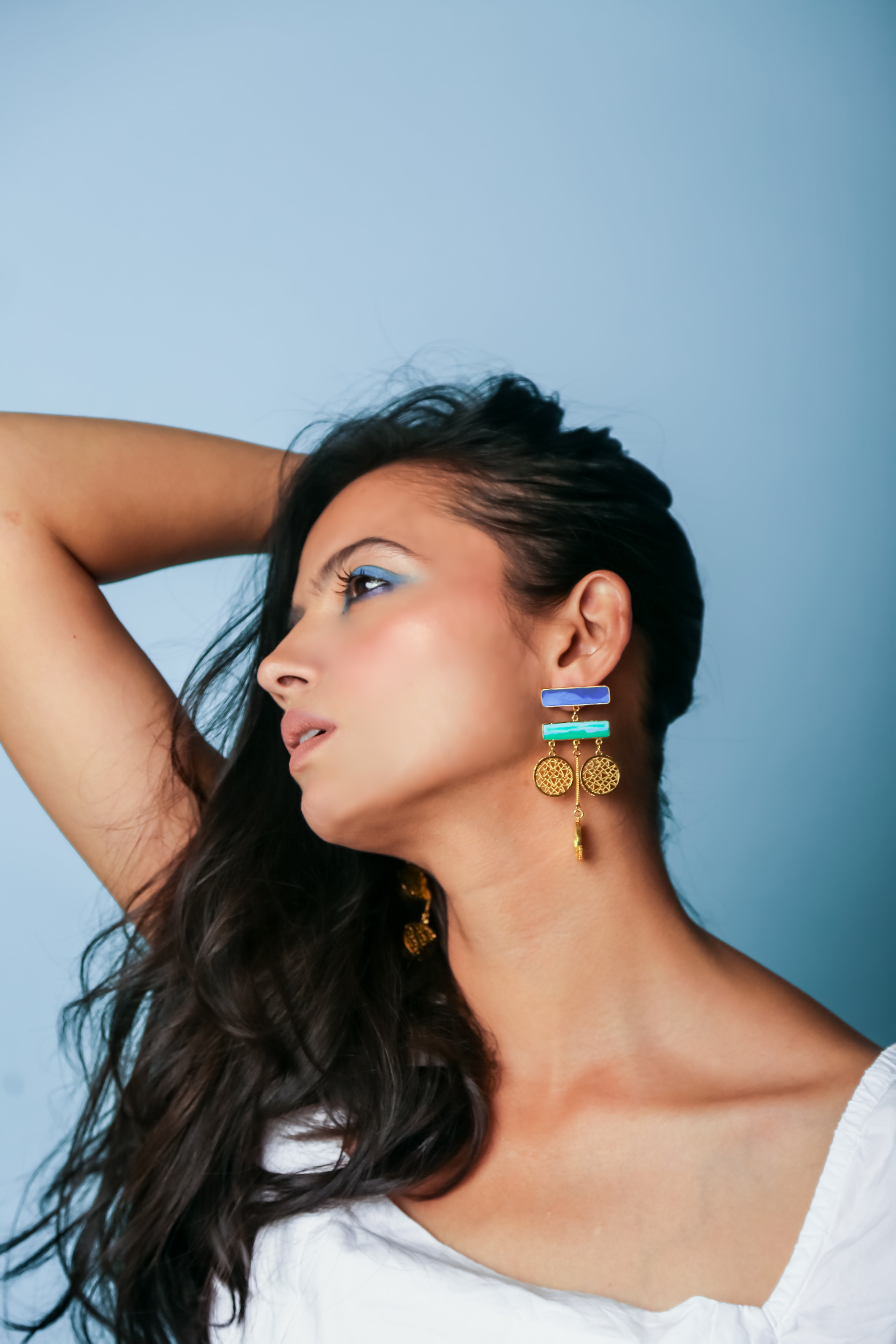 Deco disc earrings