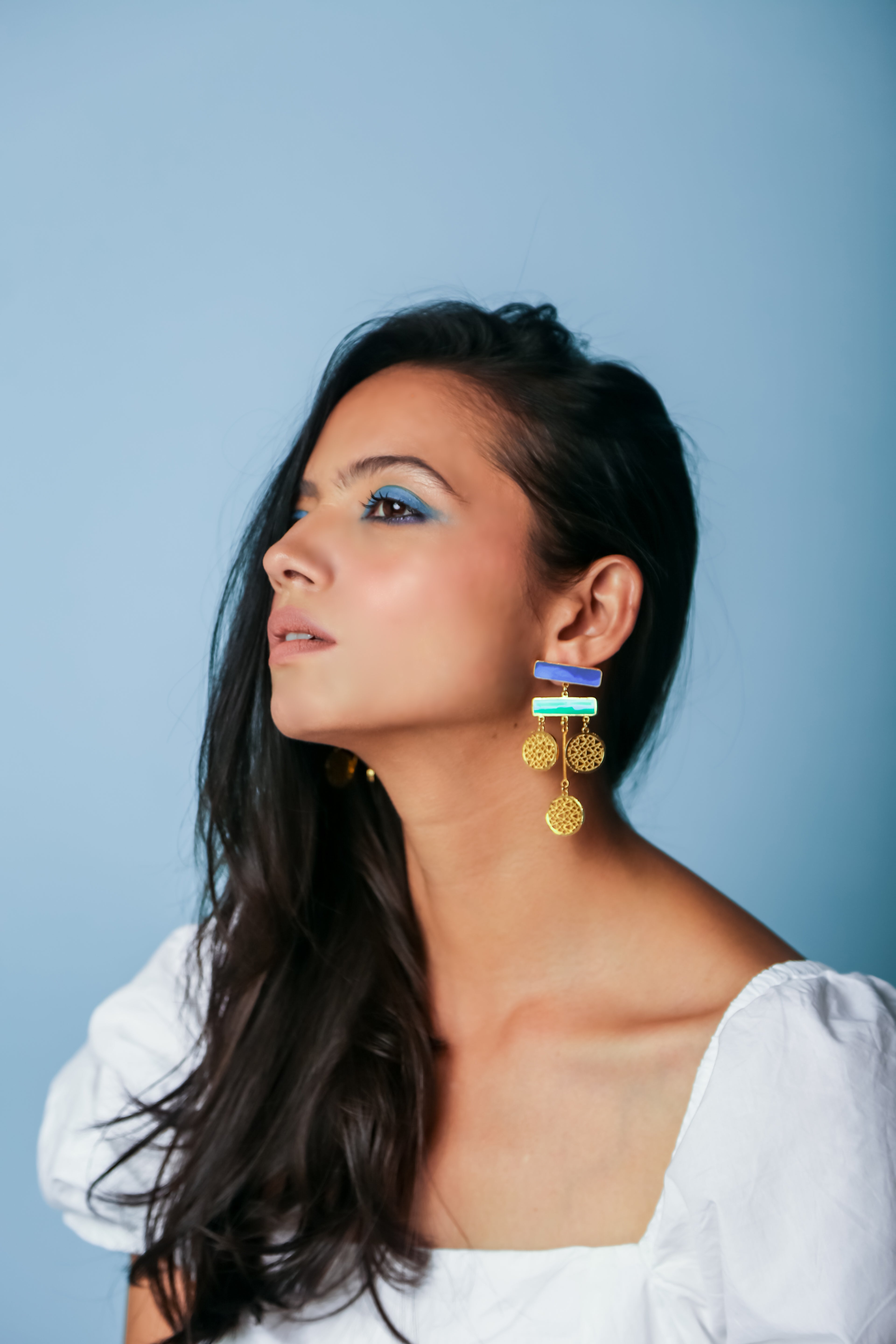 Deco disc earrings