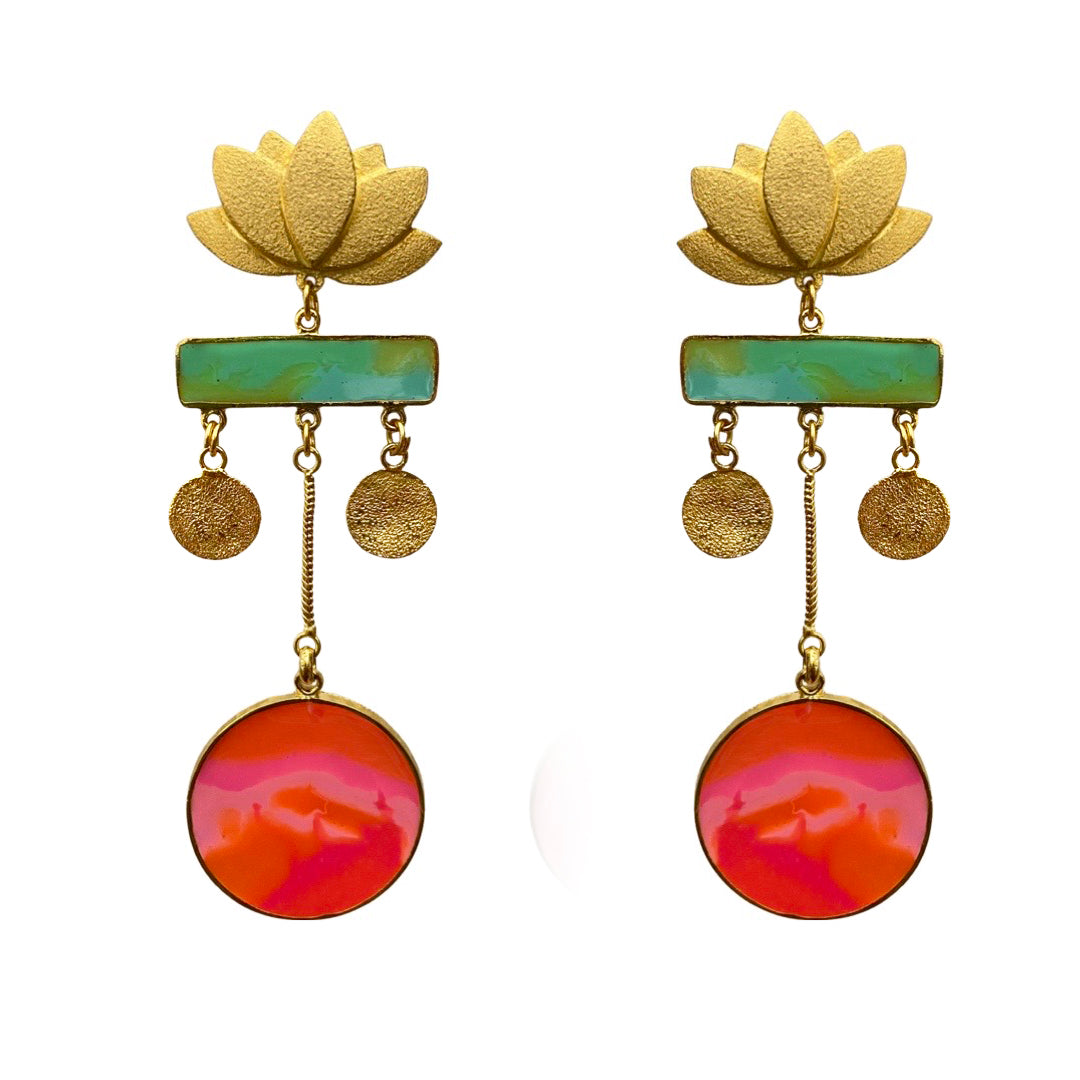 Golden sunset earrings