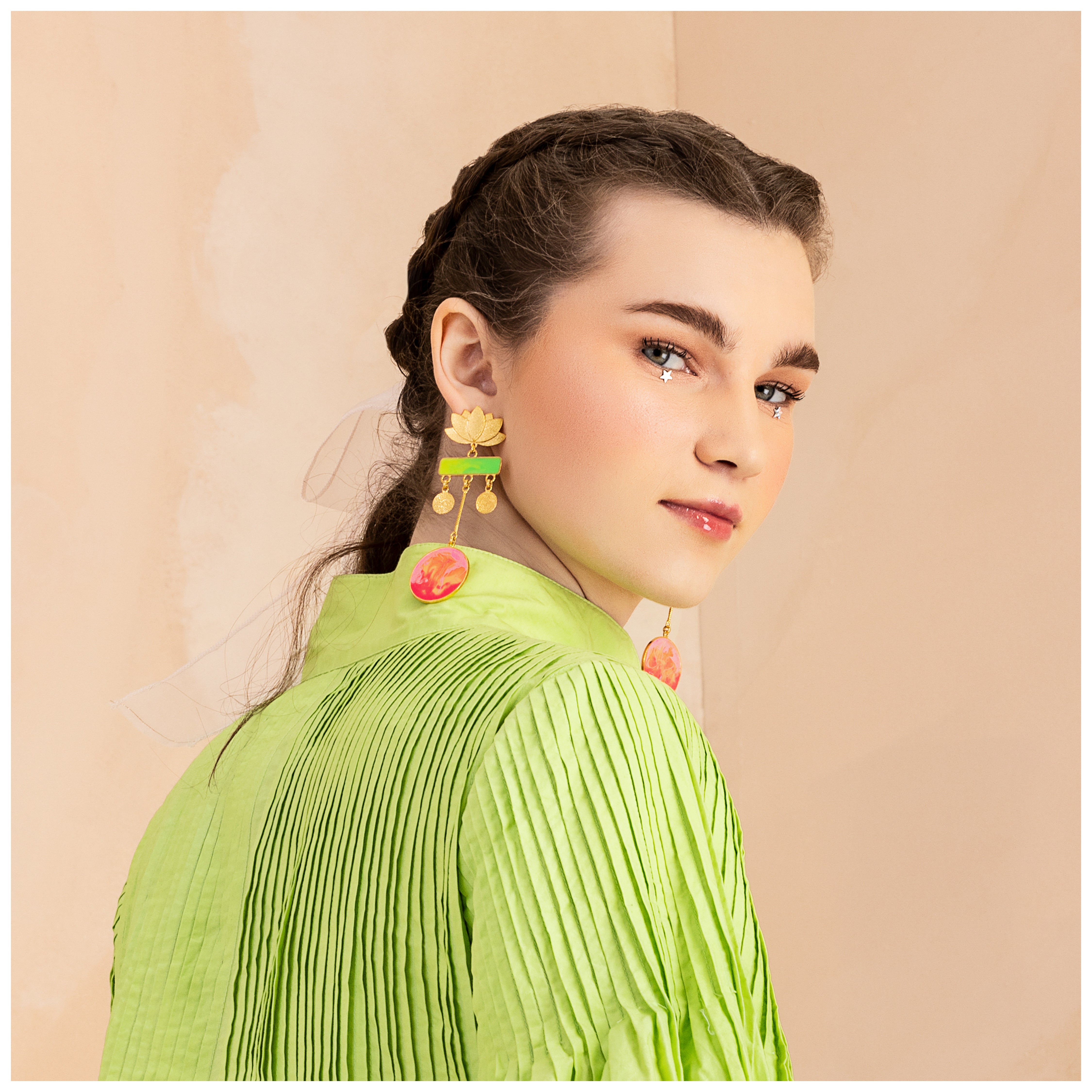 Golden sunset earrings