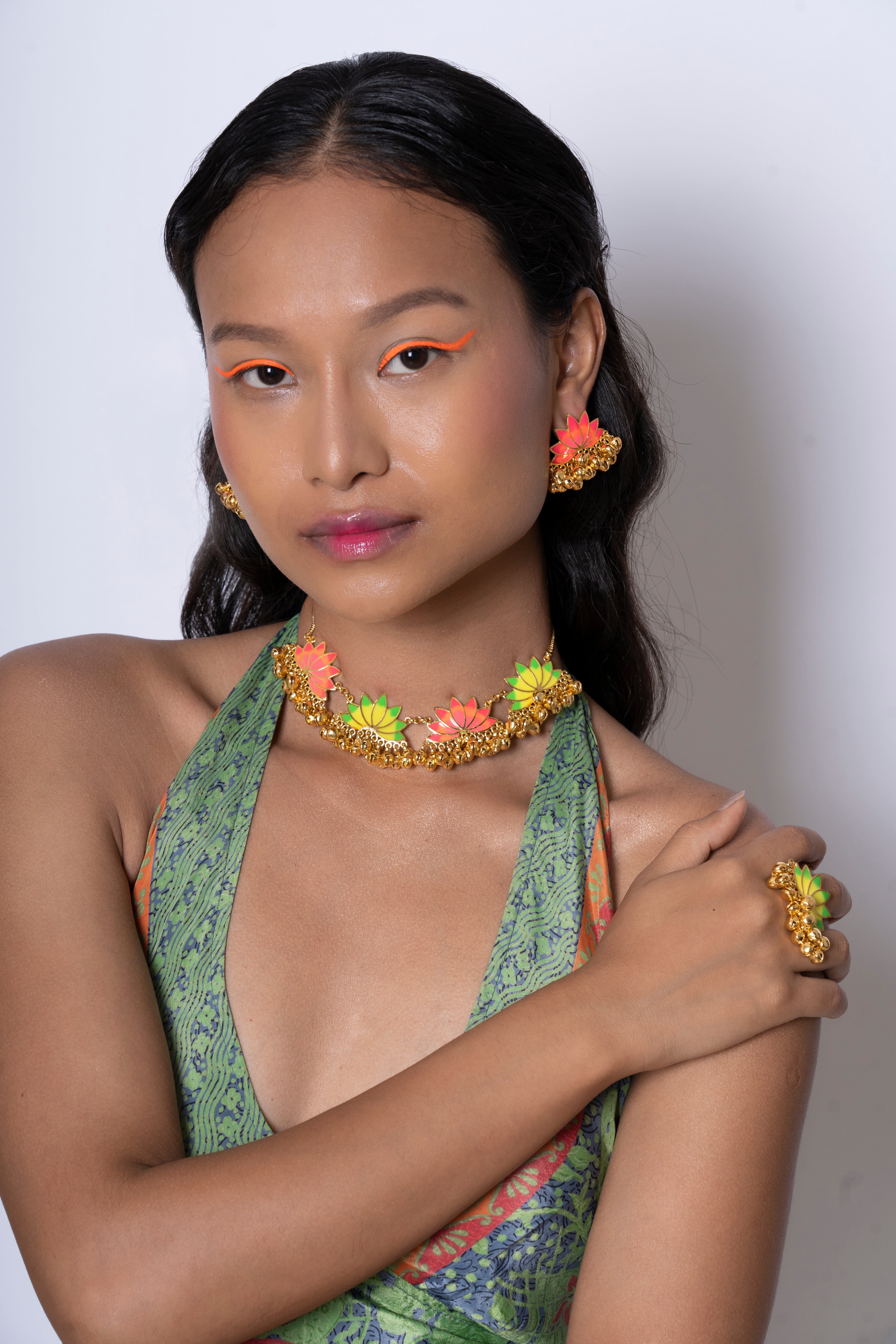 Lotus ghunghroo choker set
