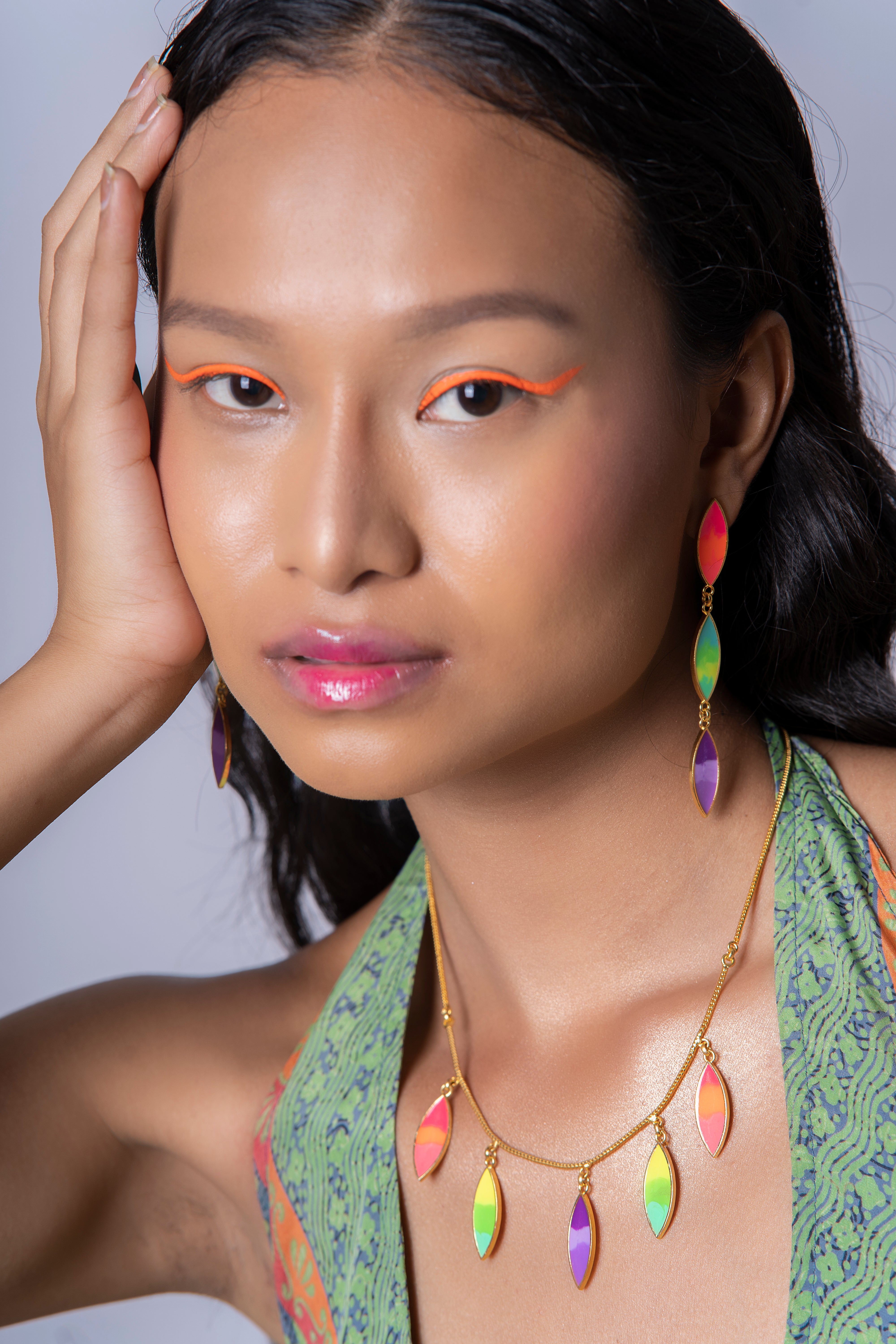 Marquise earrings and necklace set
