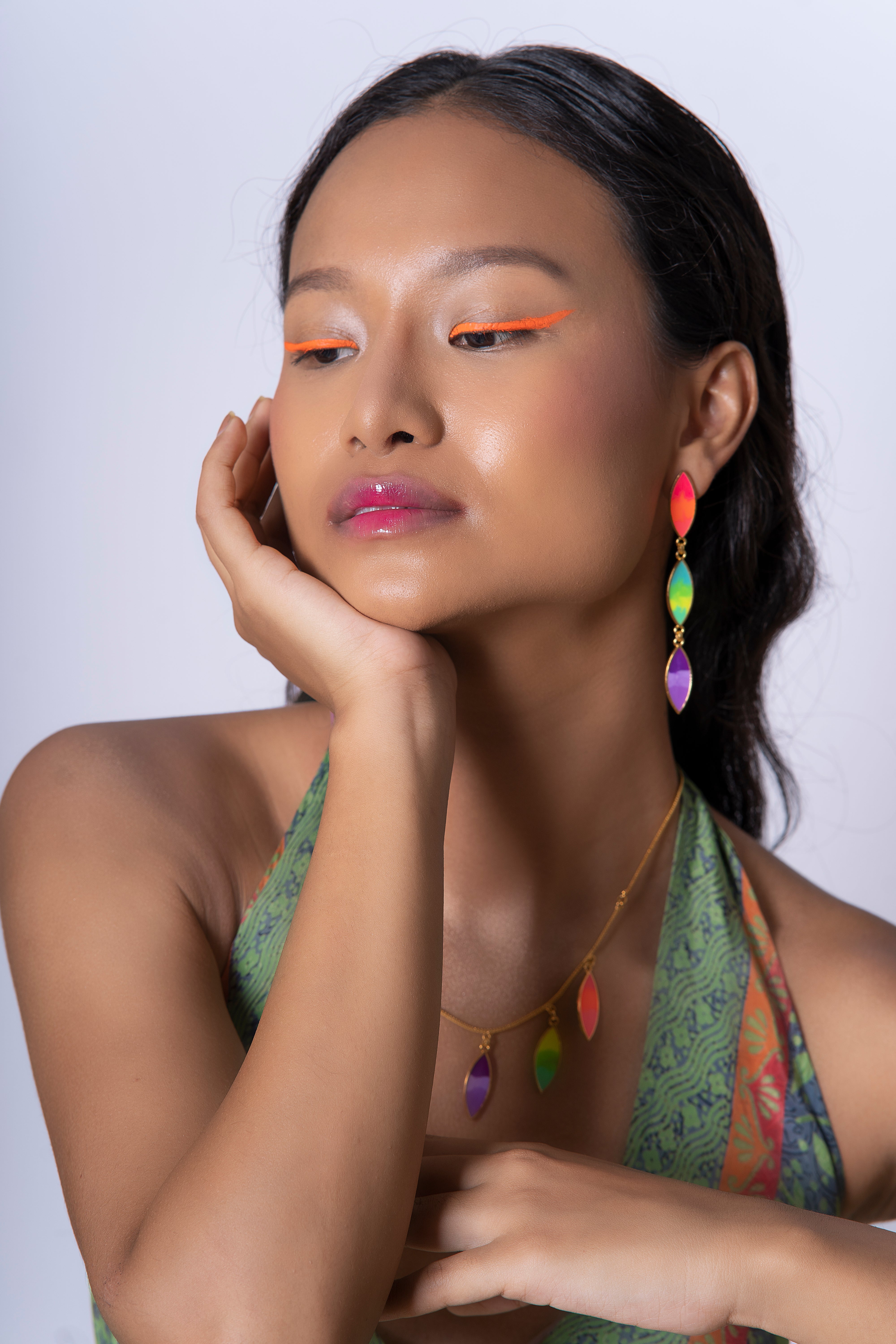 Marquise earrings and necklace set