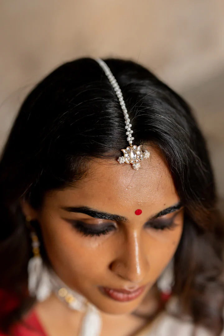 Moti maang tikka hair pin