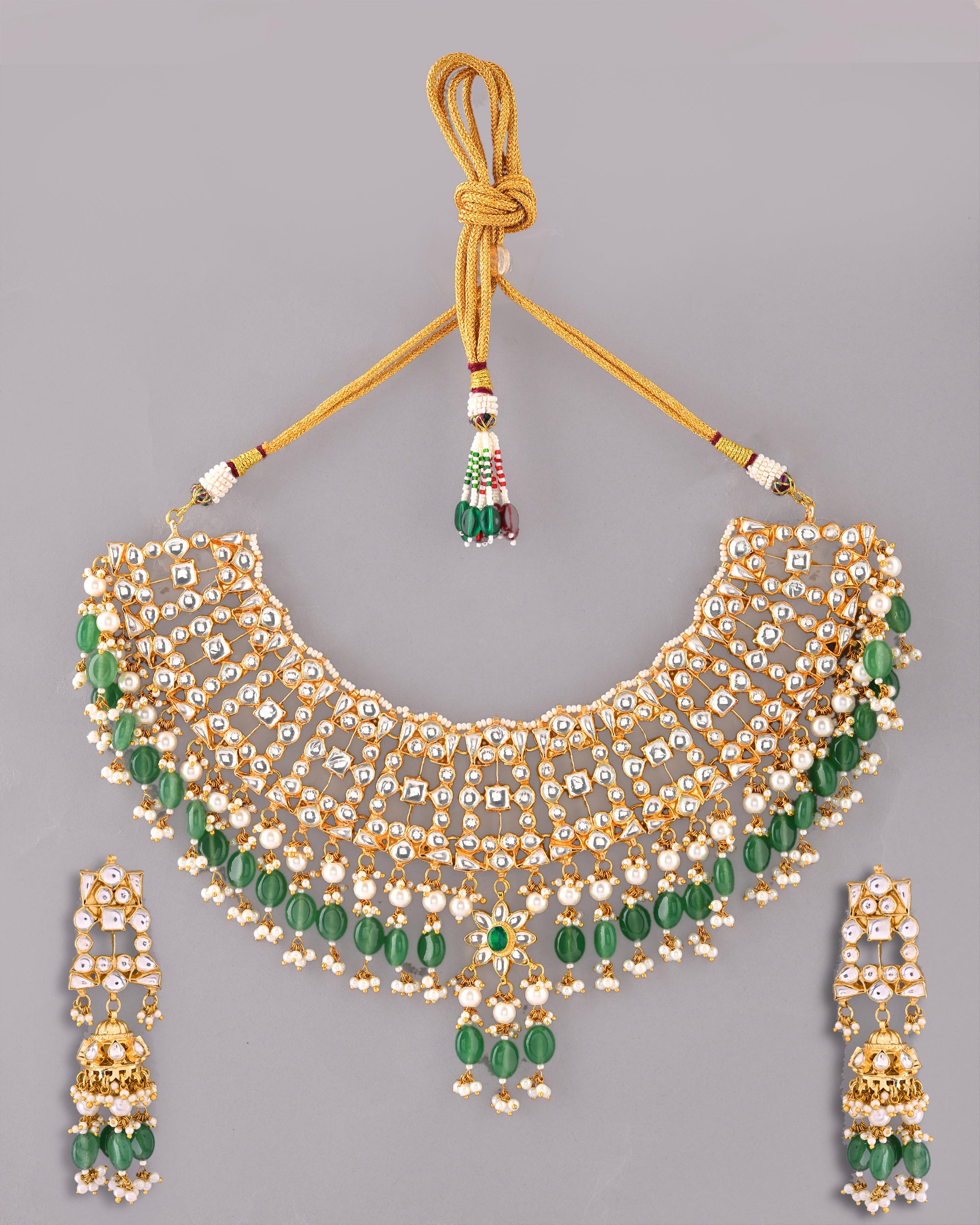 Kundan Mughal Charm Necklace Set