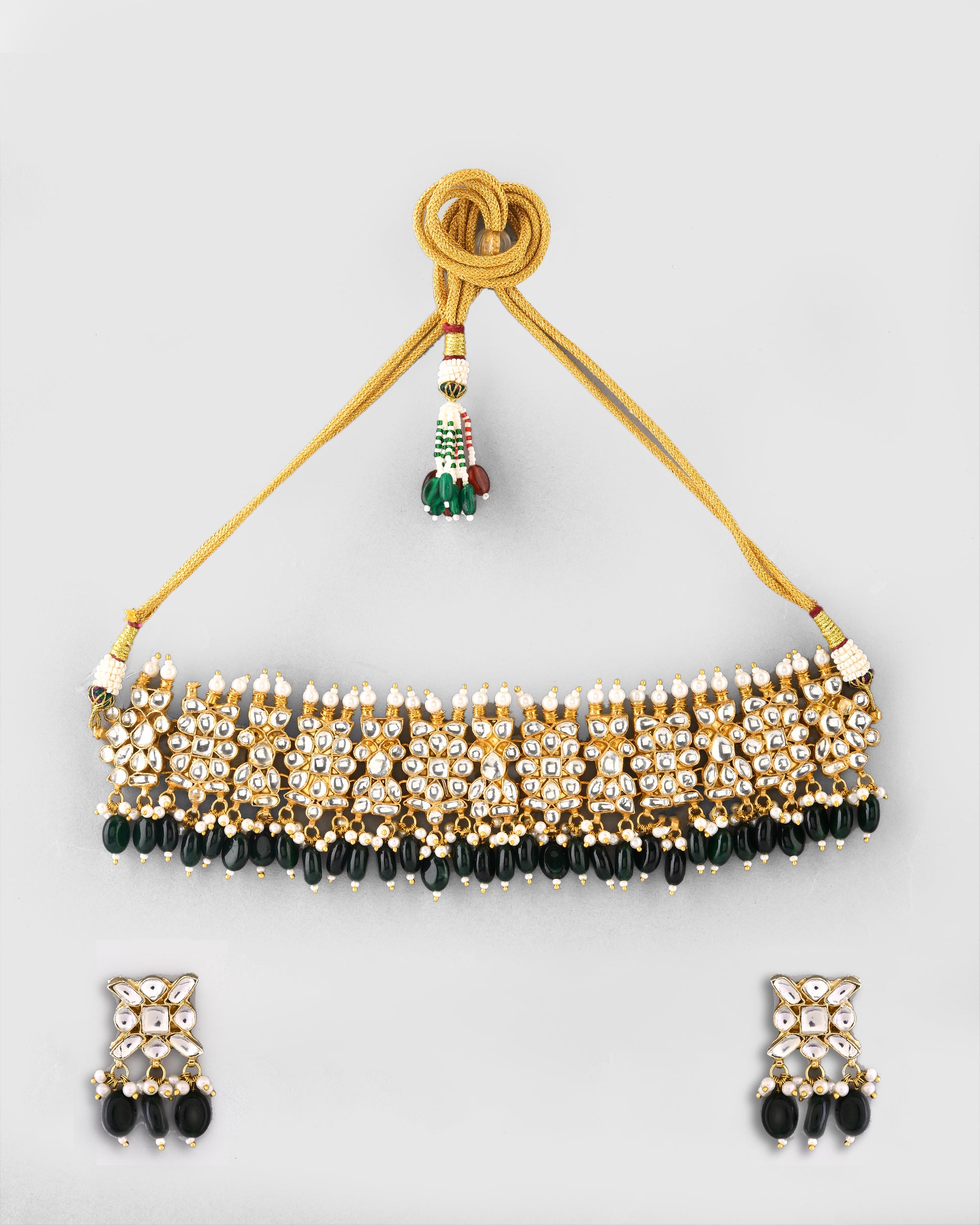 Kundan Emerald Radiance Necklace Set