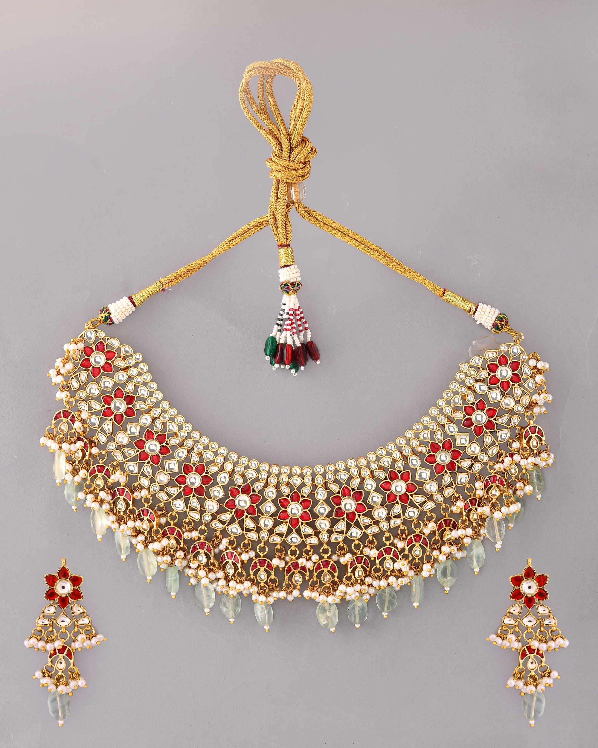 Kundan Majestic Lotus Necklace Set