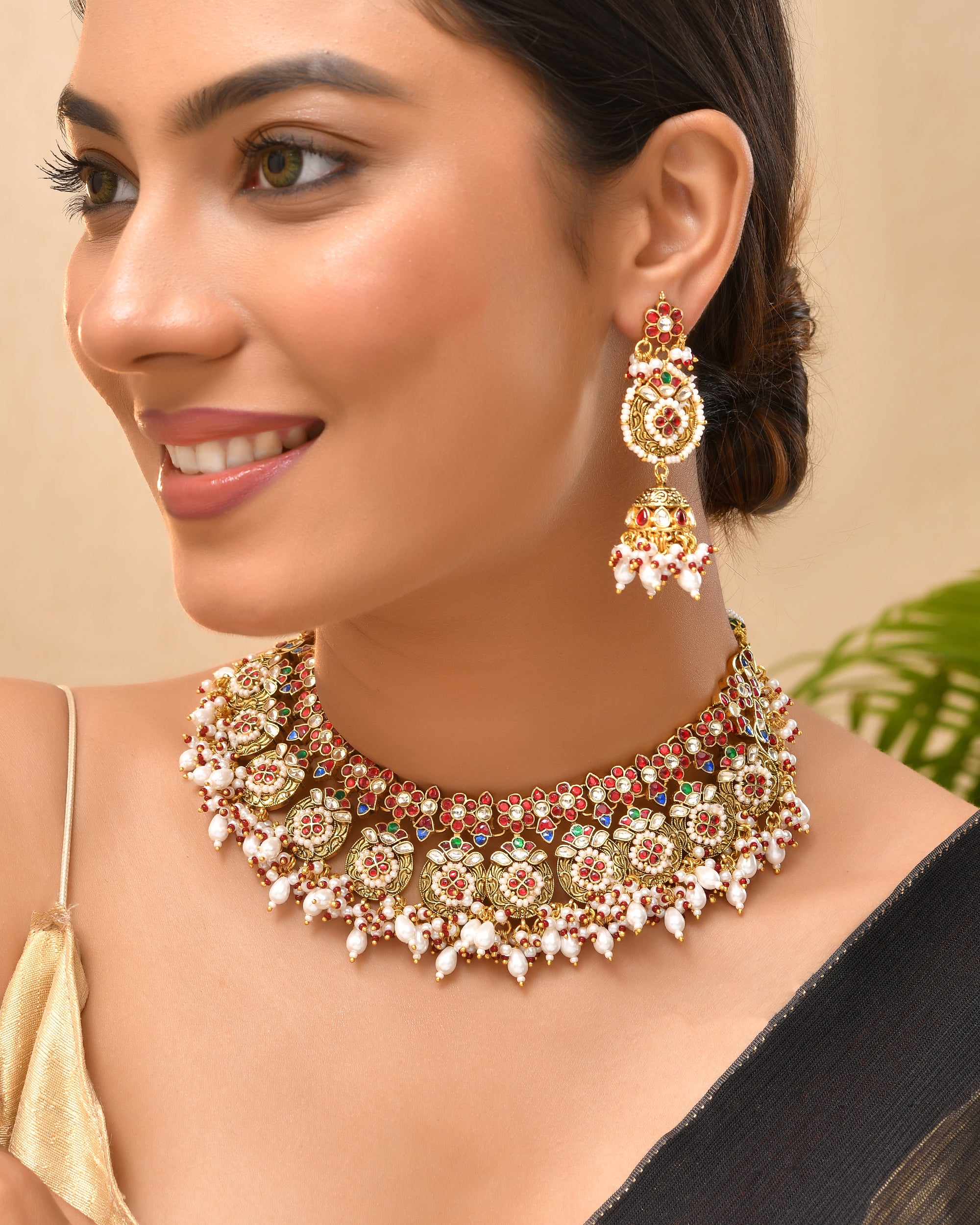 Kundan Radiance Pearl Necklace Set
